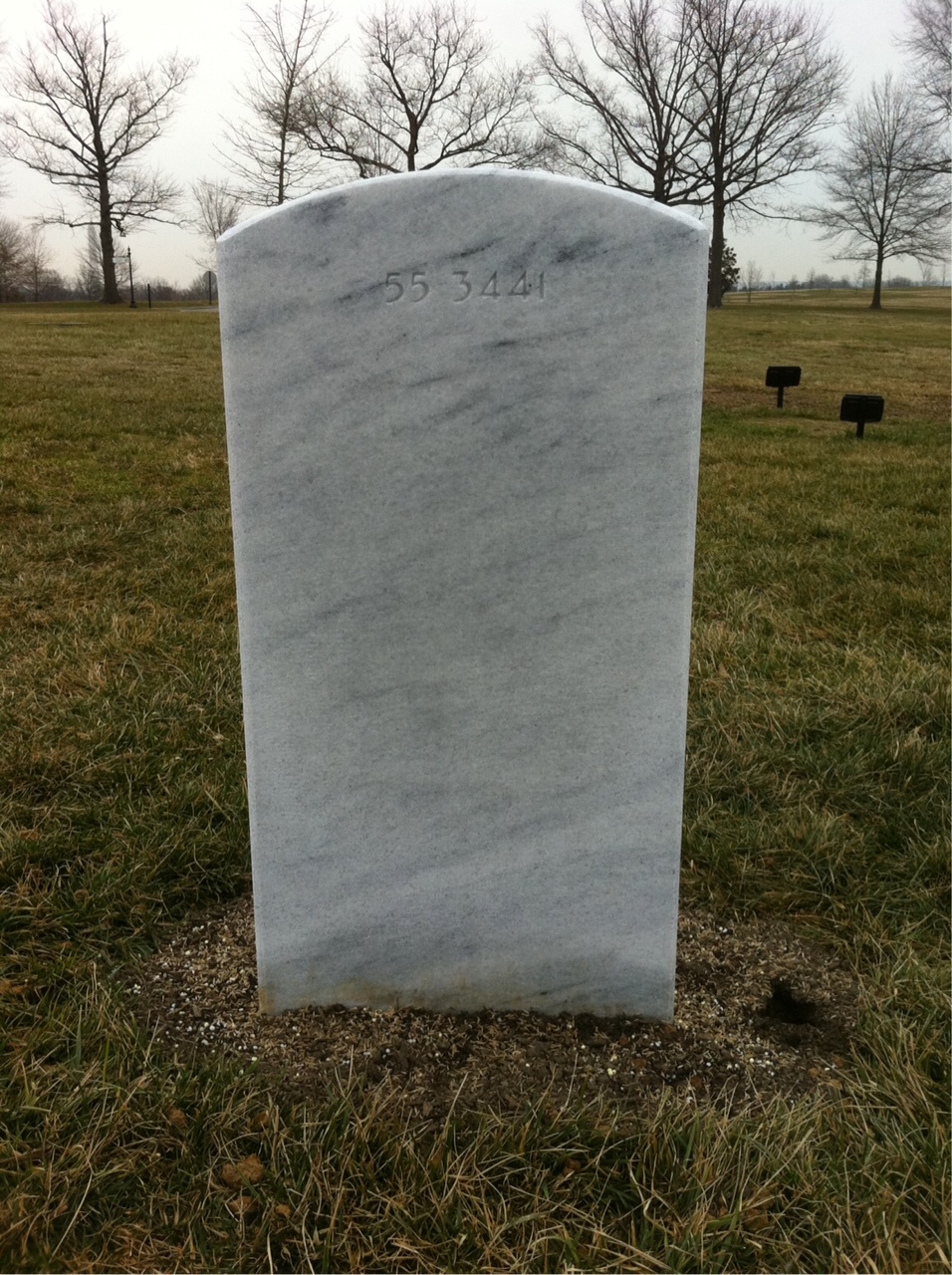 Back of headstone — Vernon W Trombley