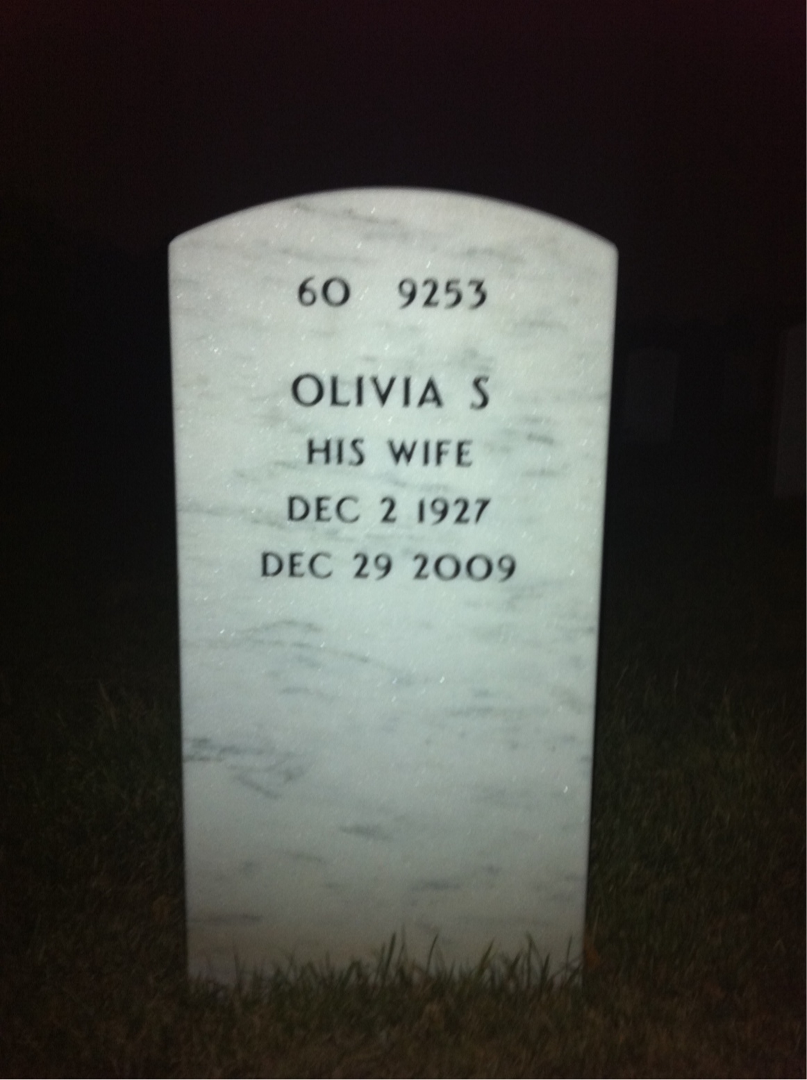 Back of headstone — Beverly Scott
