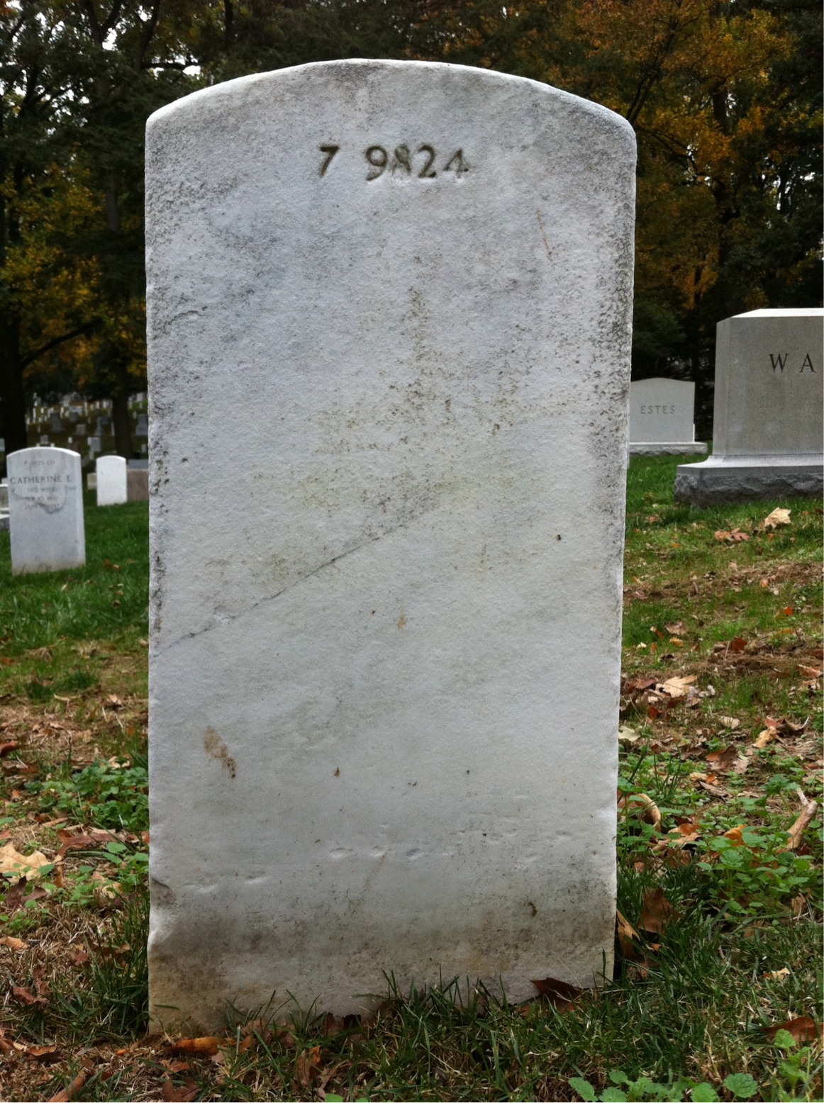 Back of headstone — Robert Arrington