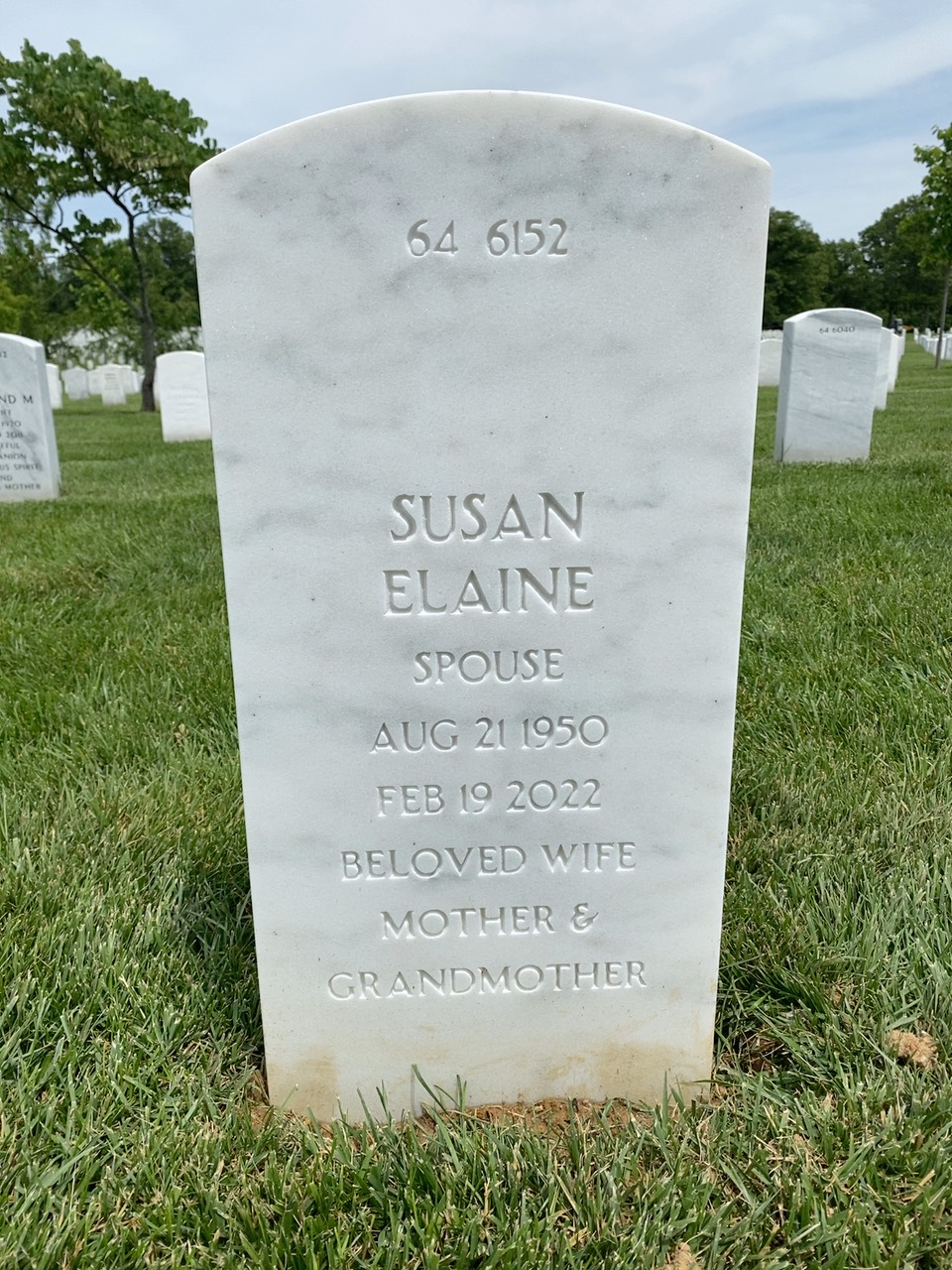 Back of headstone — Thomas Blake