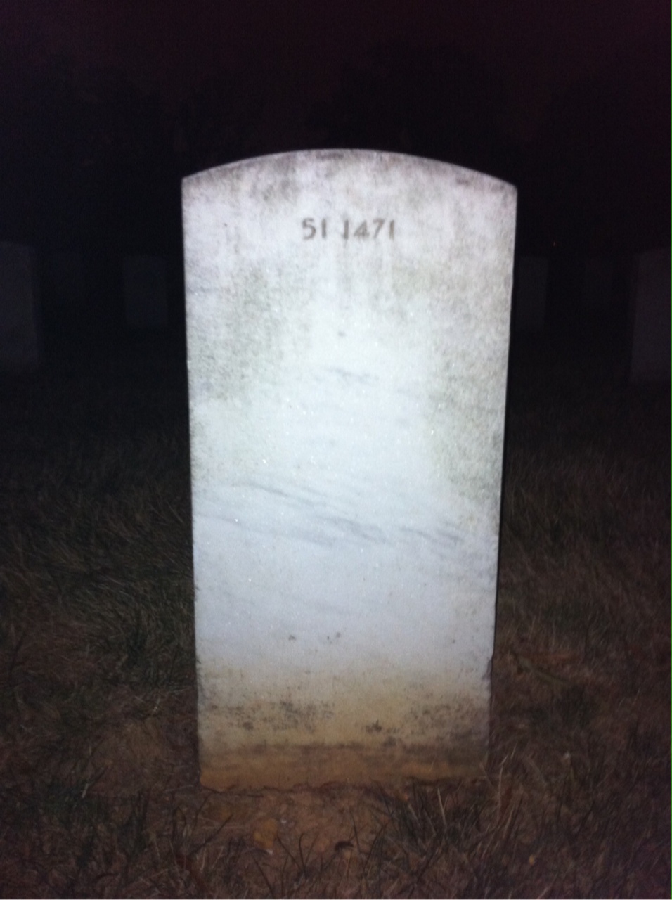 Back of headstone — Carl Muterspaw