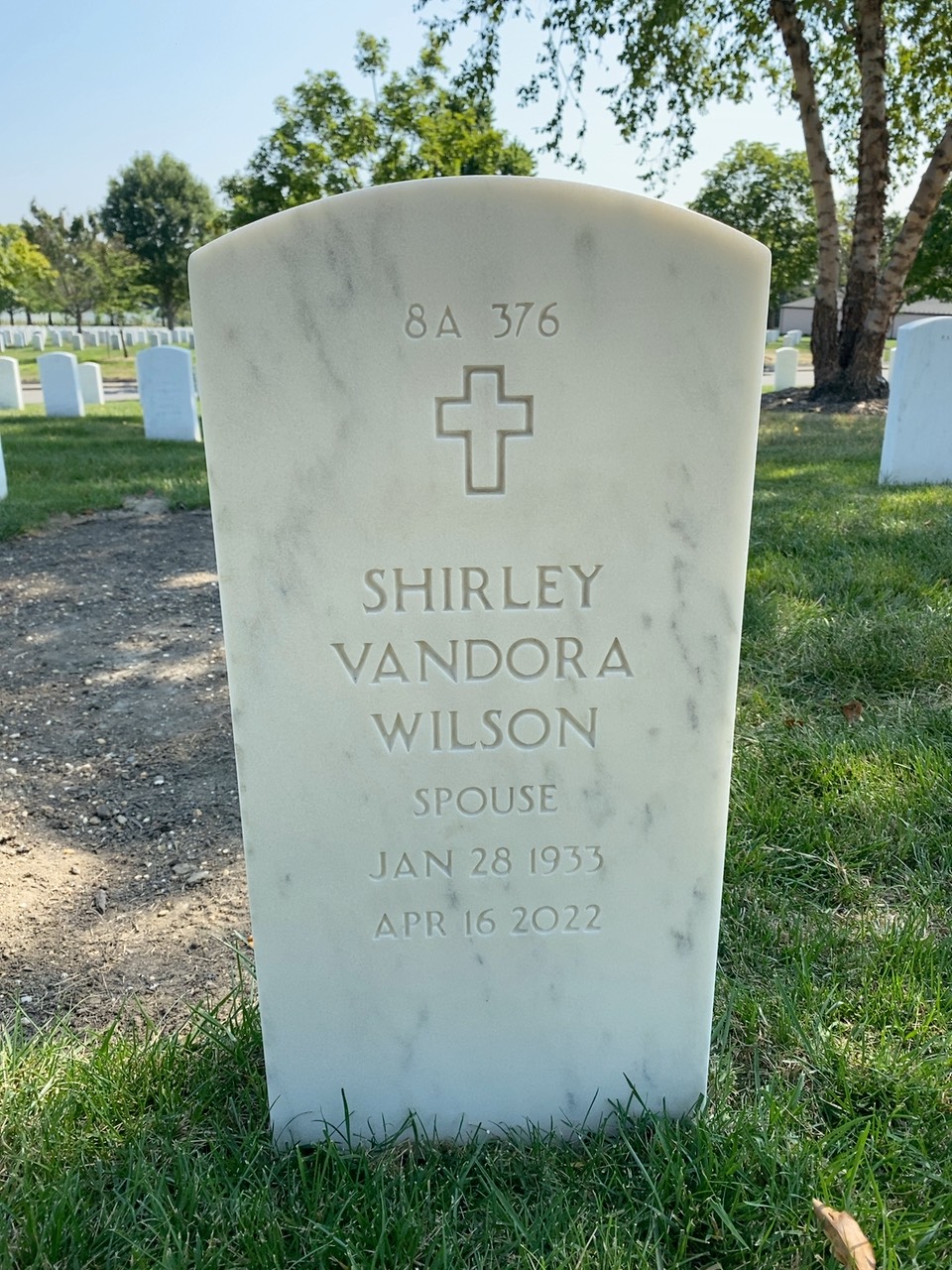 Back of headstone — Thomas Hall Wilson