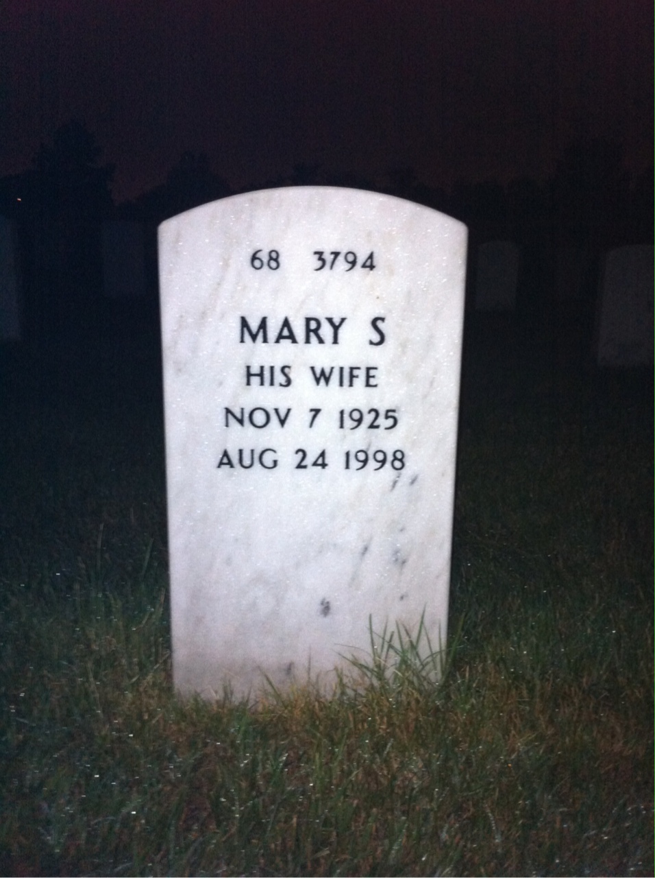 Back of headstone — Creighton Demarr
