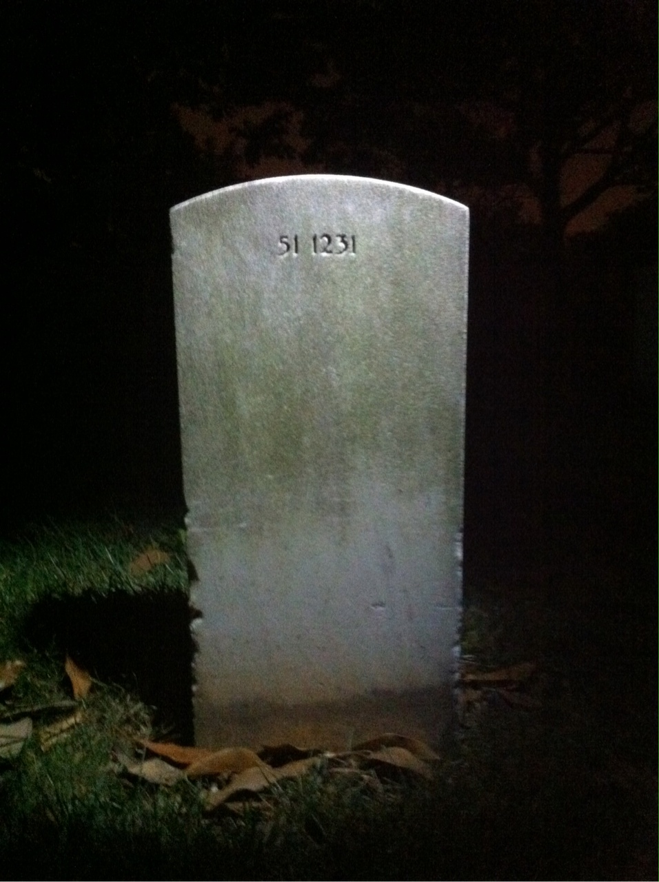 Back of headstone — Arthur Moss