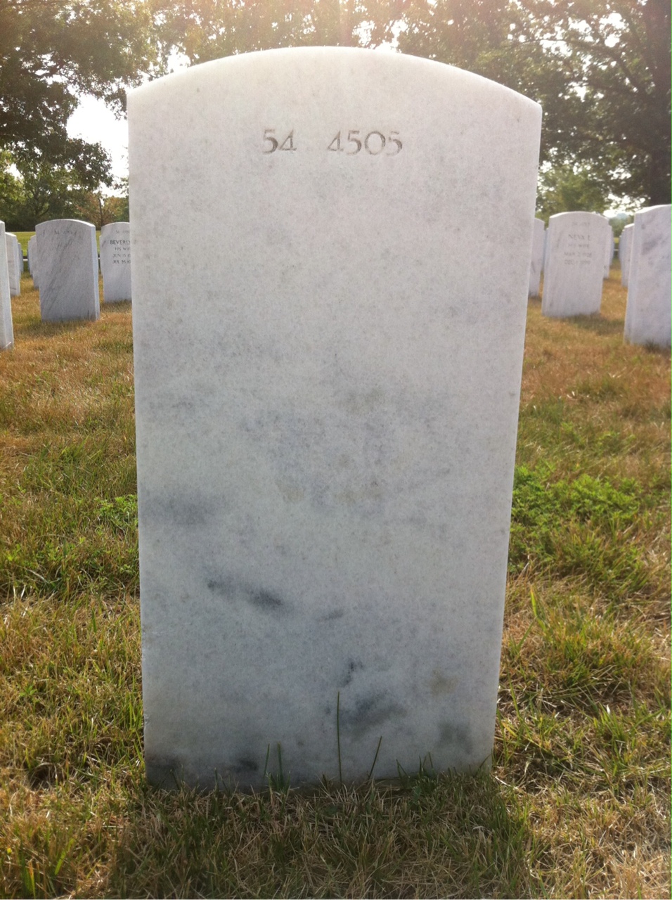 Back of headstone — Edward Adams
