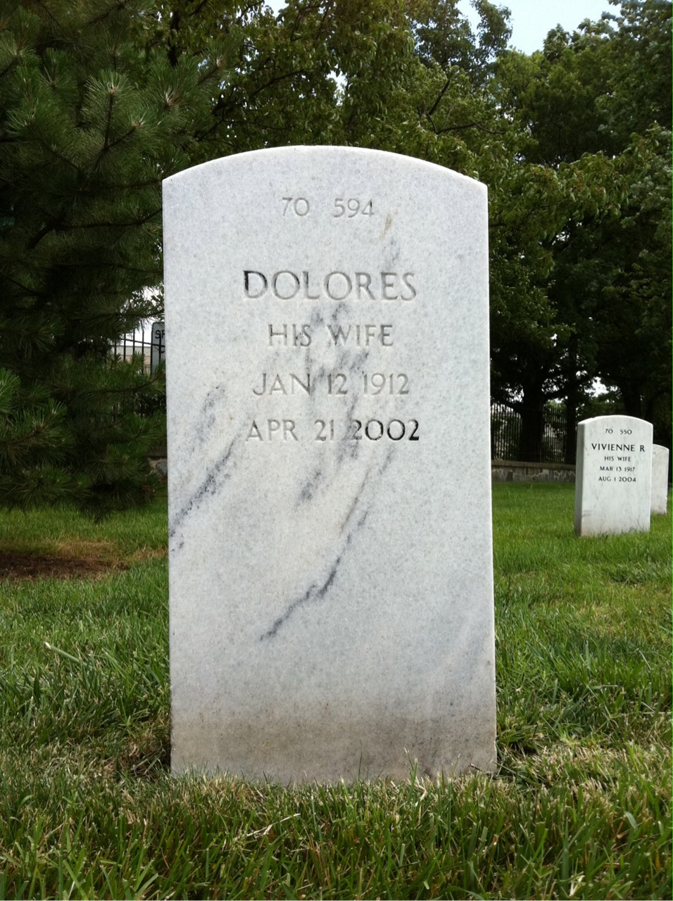 Back of headstone — Dolores Ayala