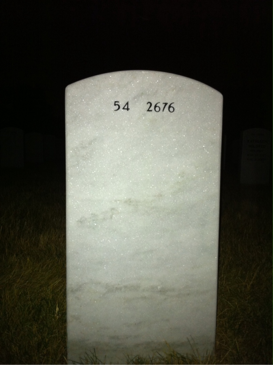 Back of headstone — John Kelly