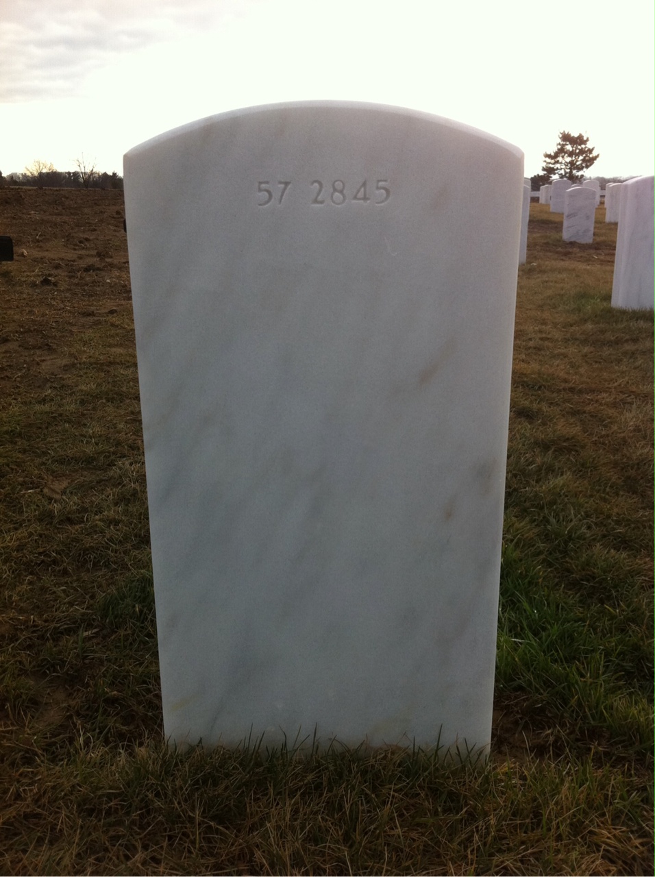 Back of headstone — Larry Moore