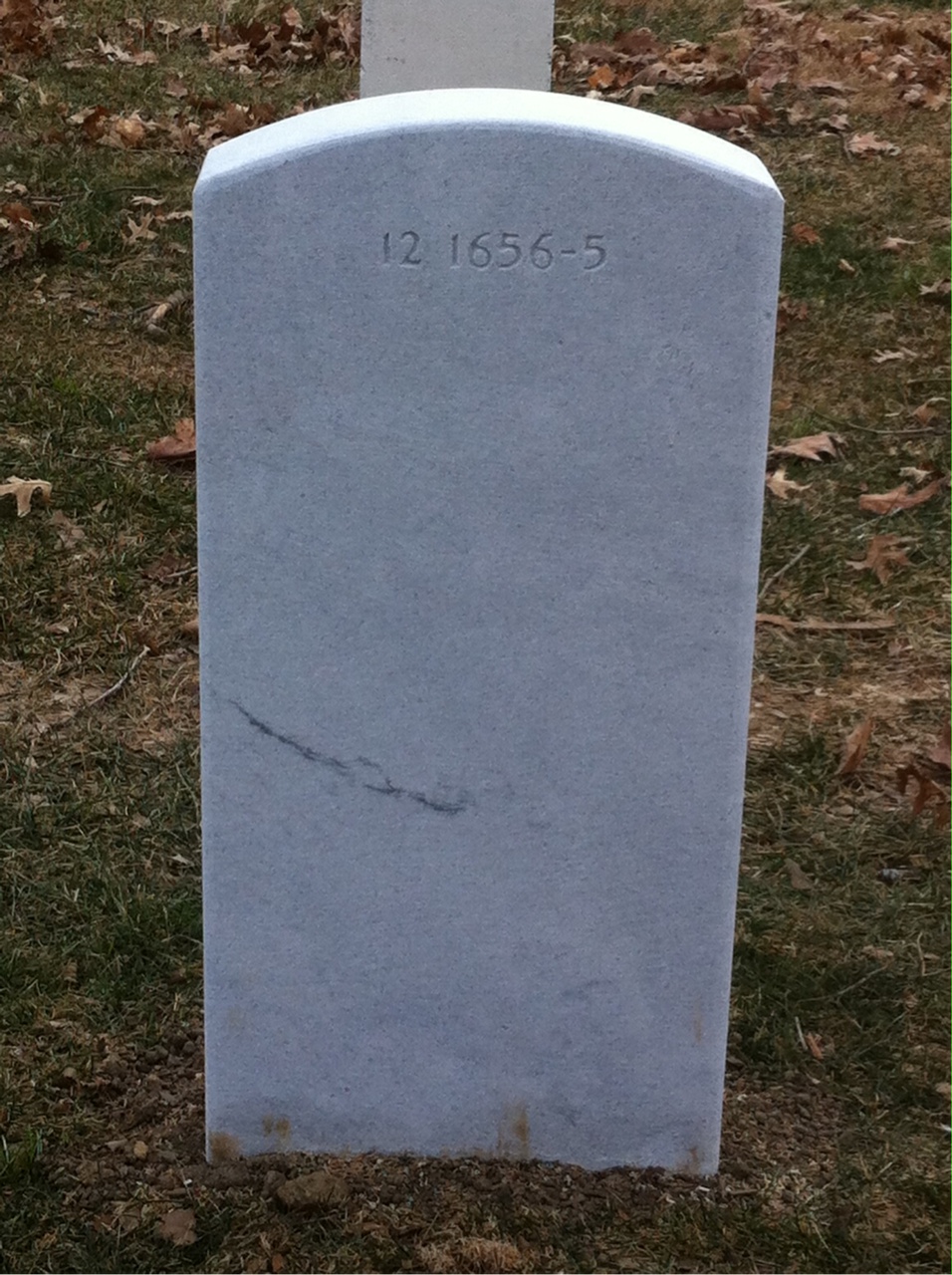 Back of headstone — James Baker