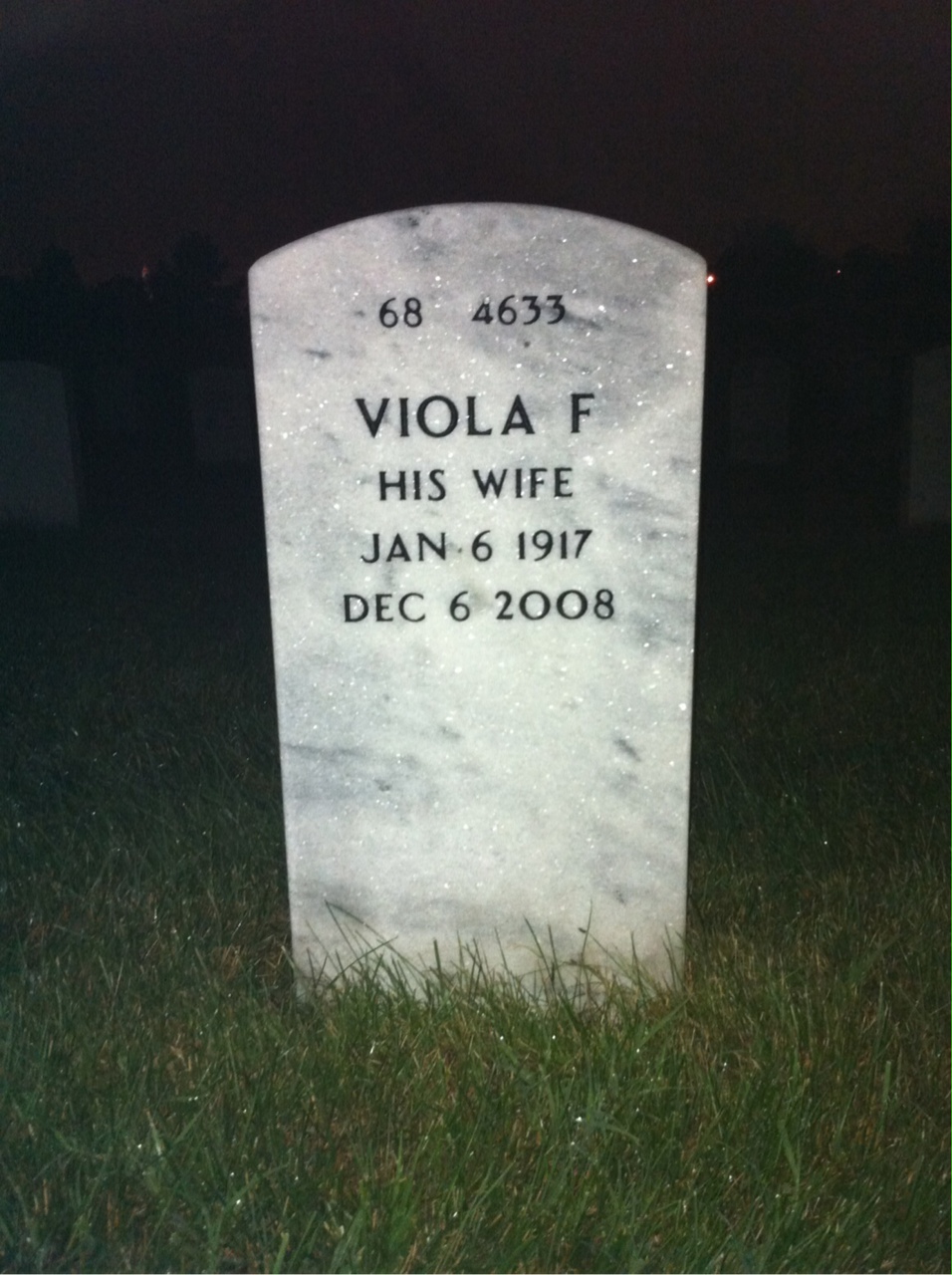 Back of headstone — John Harvey
