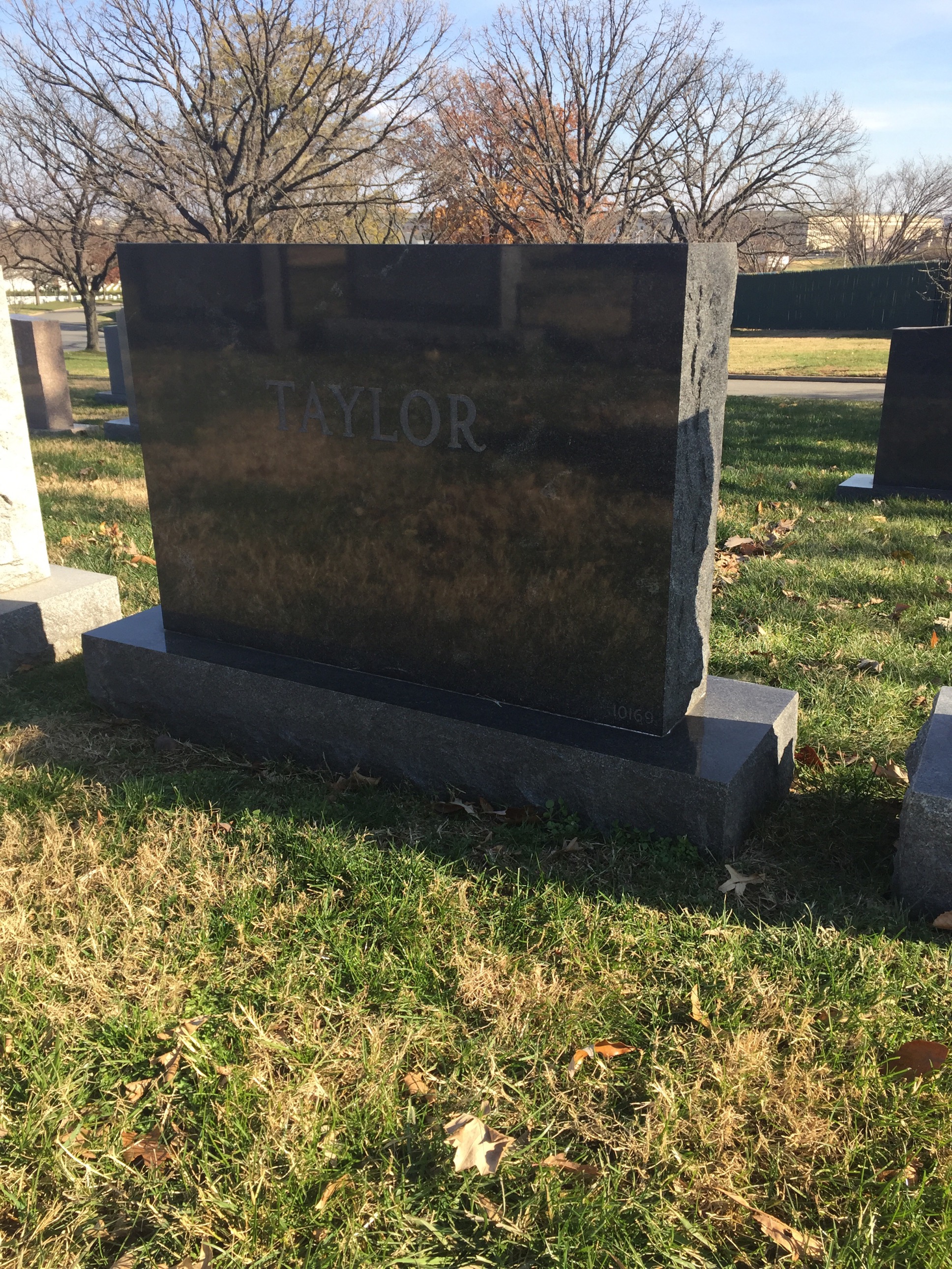 Back of headstone — William W Taylor