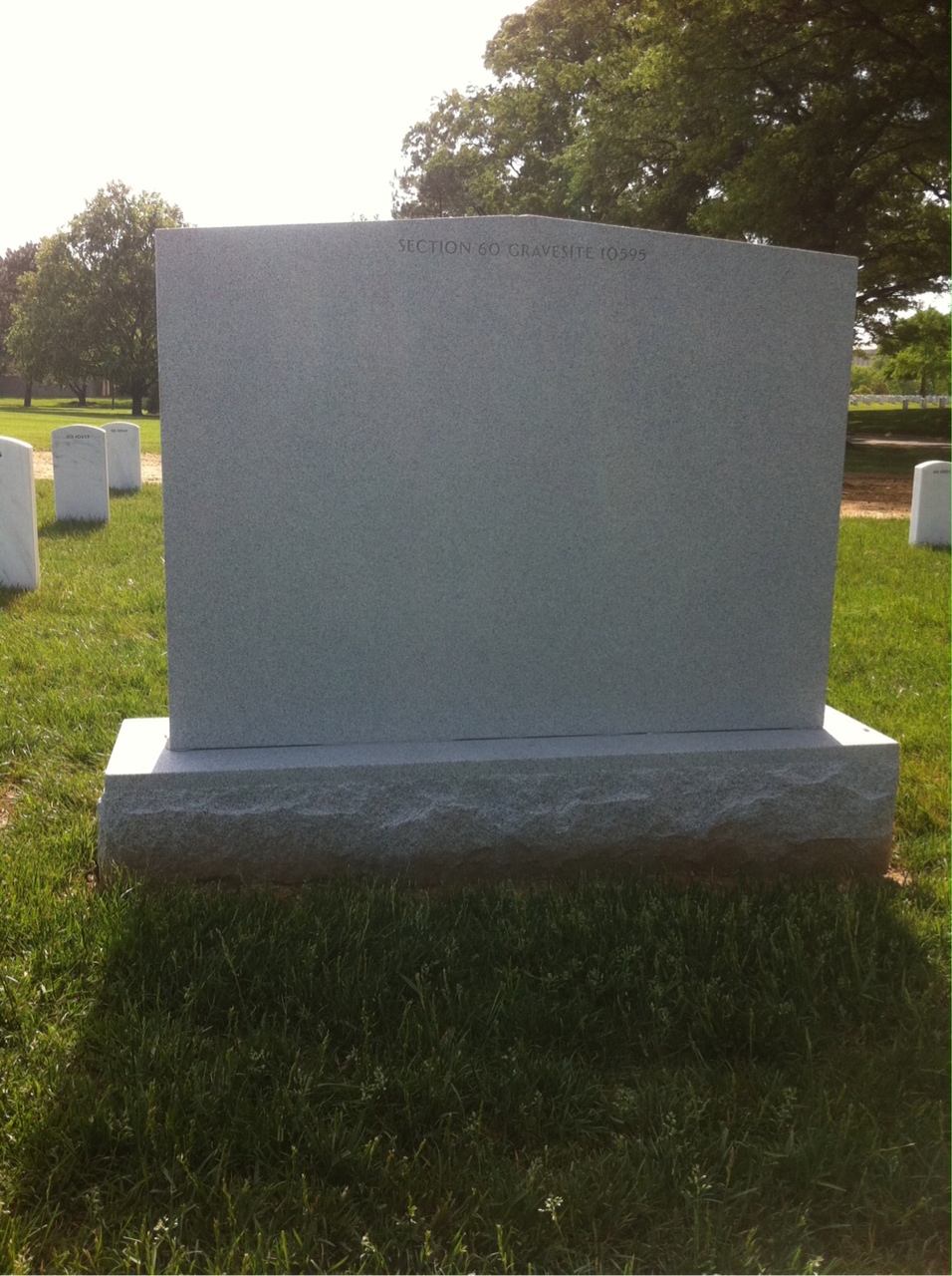 Back of headstone — Robert Armstrong