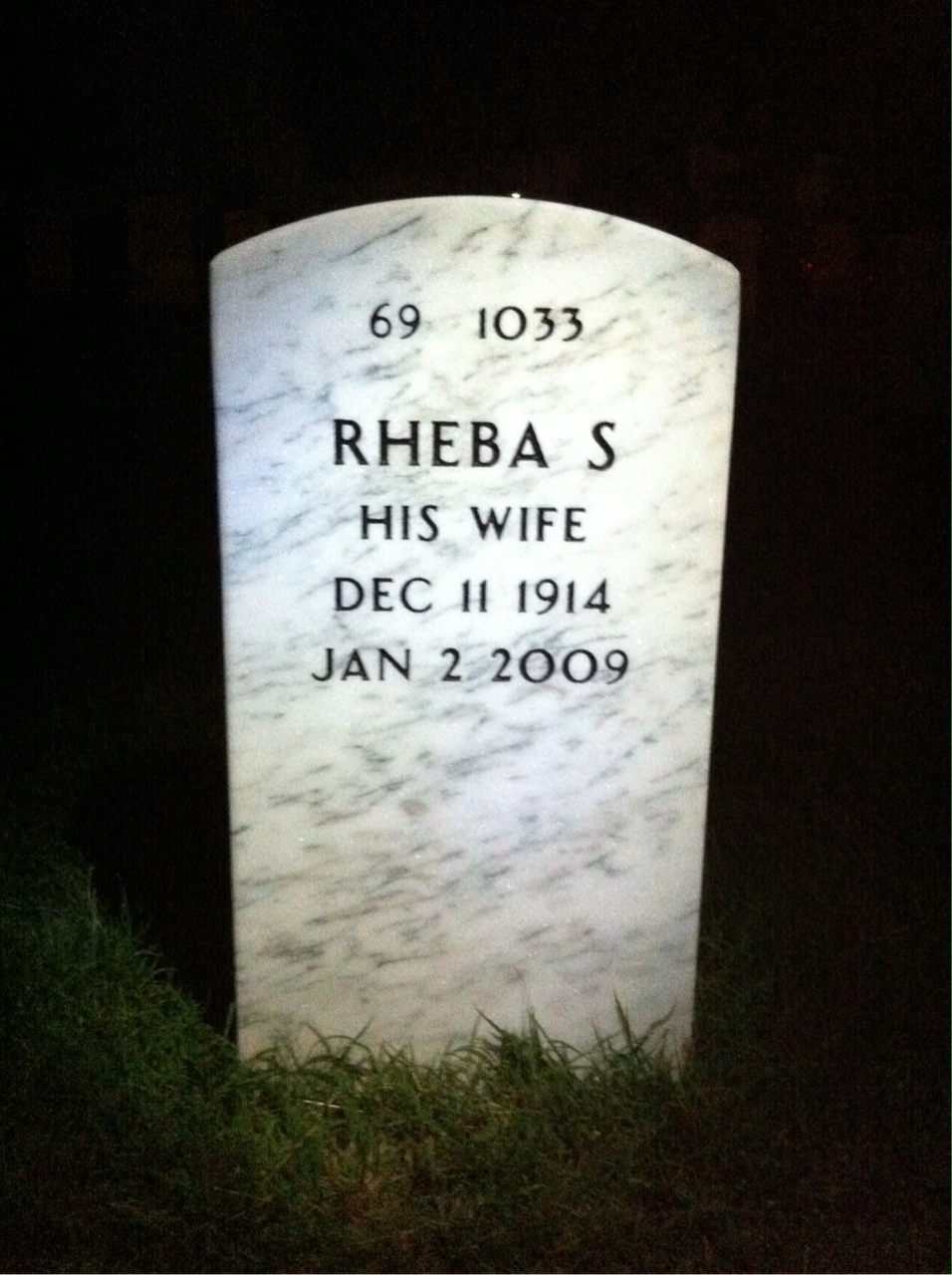 Back of headstone — George Payne