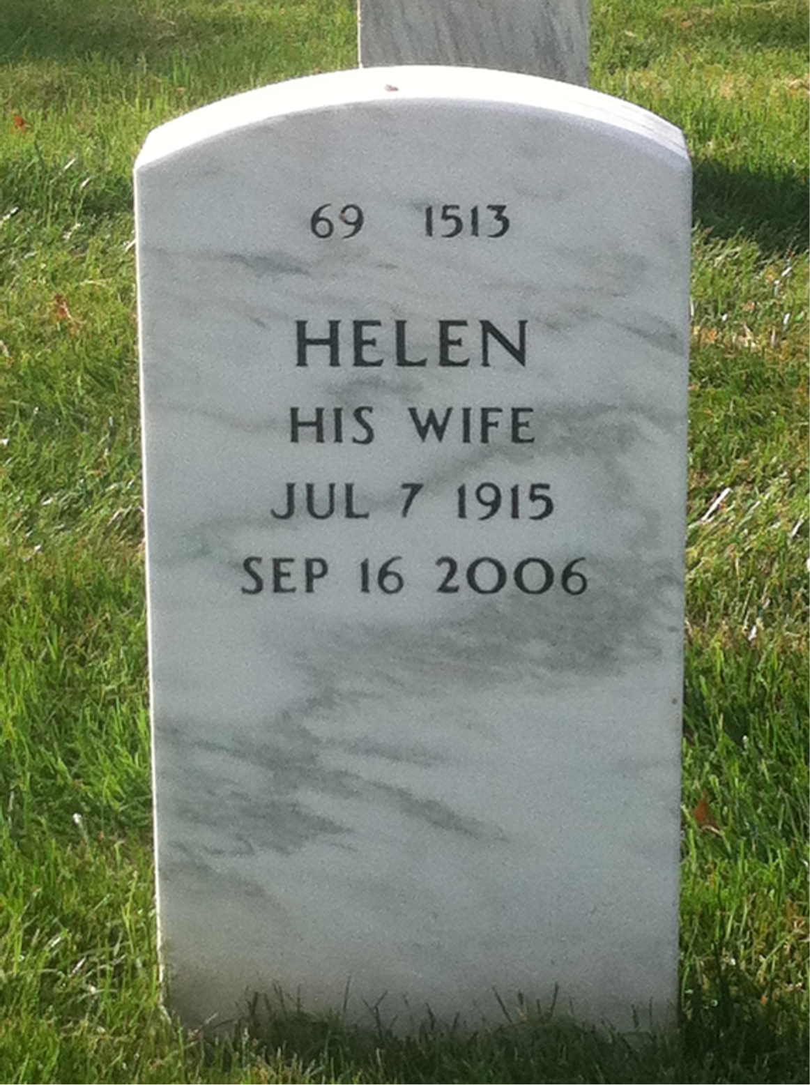 Back of headstone — William Barkman