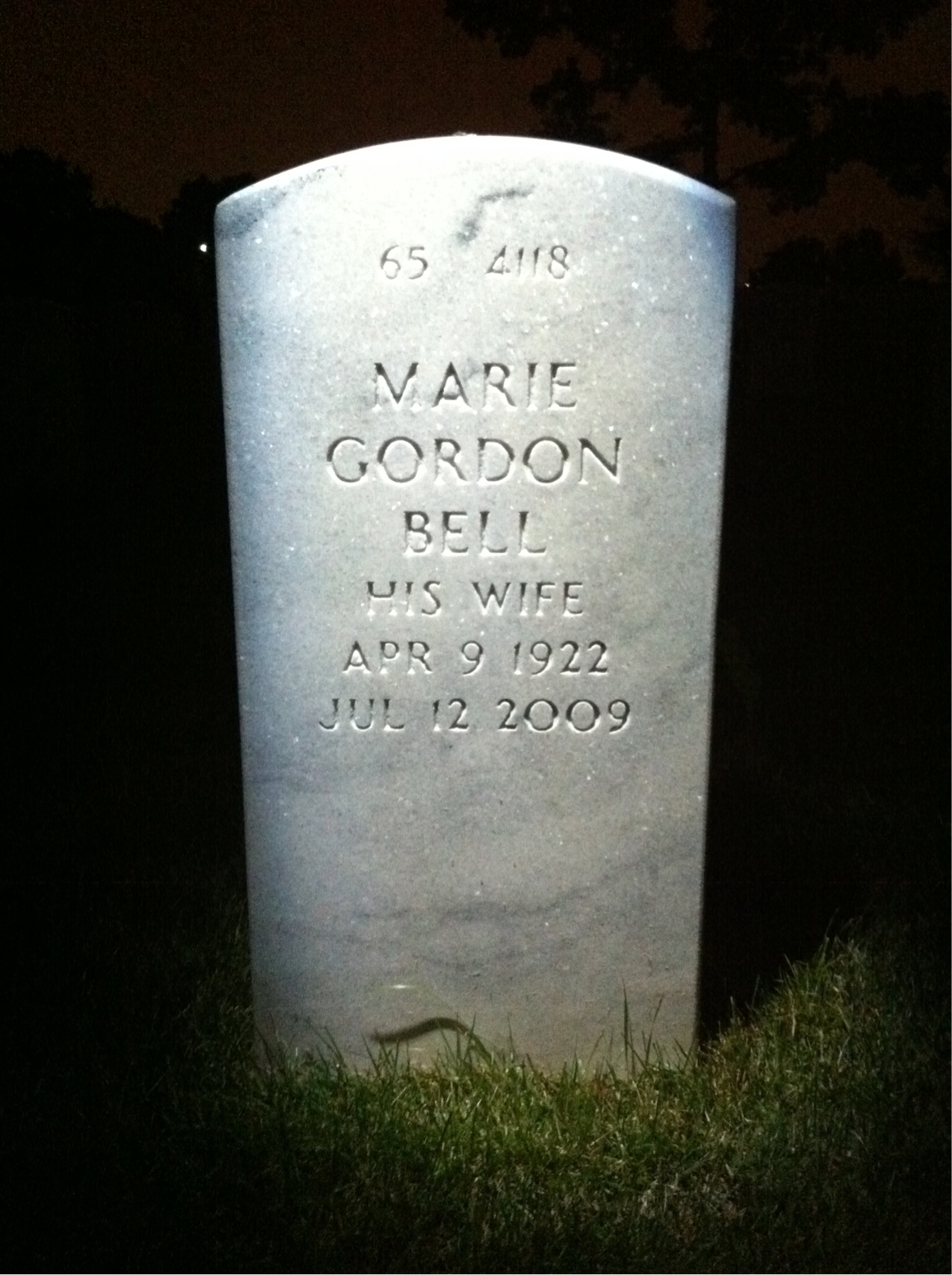 Back of headstone — Robert Green