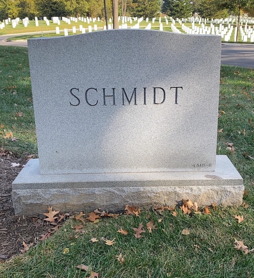 Back of headstone — Carl Schmidt