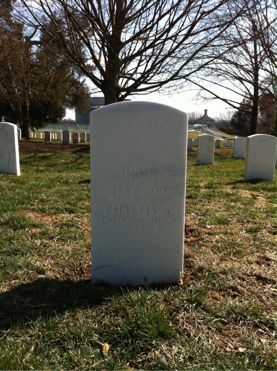 Back of headstone — Norman Hoffman