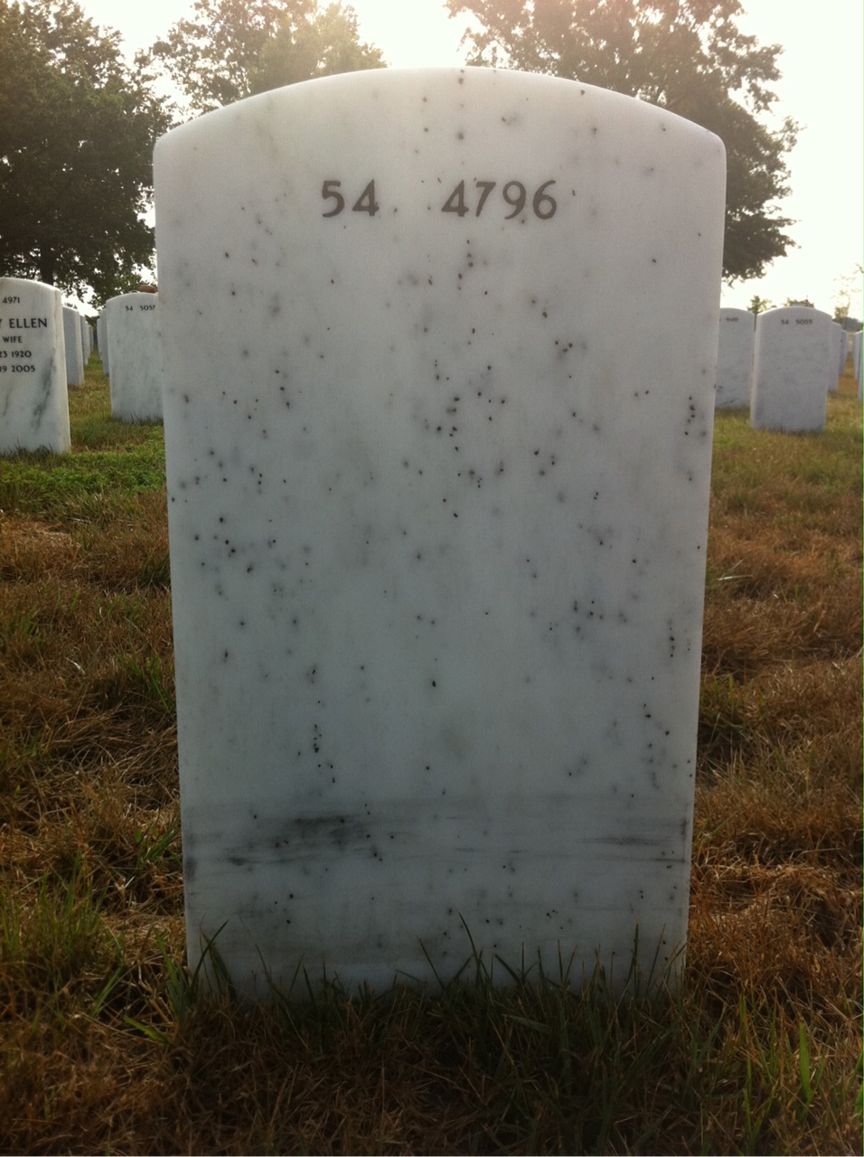 Back of headstone — Aubry Mccallum