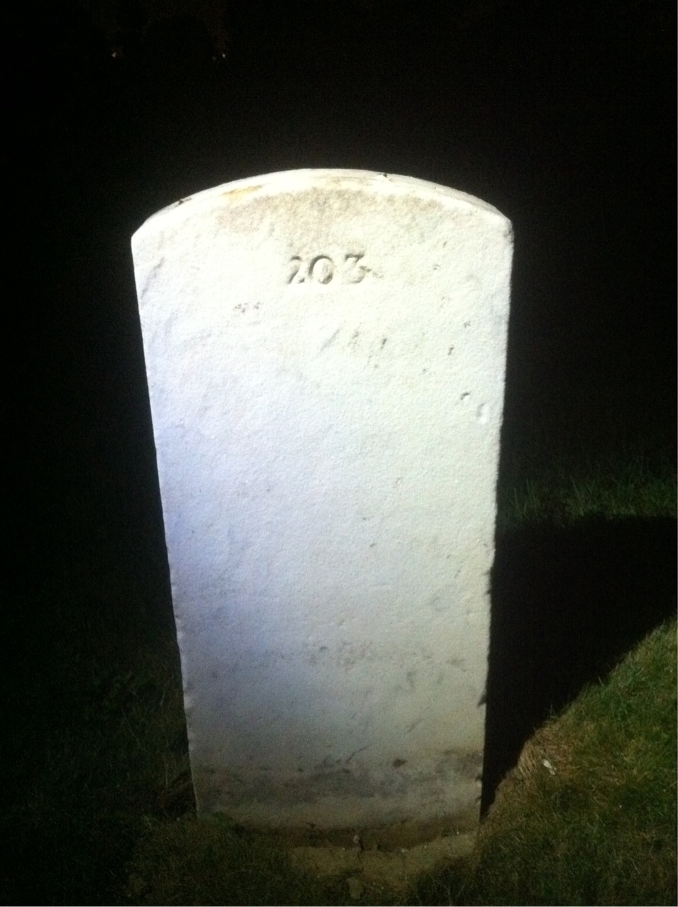 Back of headstone — Berry Adams