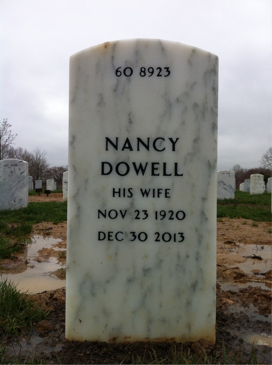 Back of headstone — George Moranda