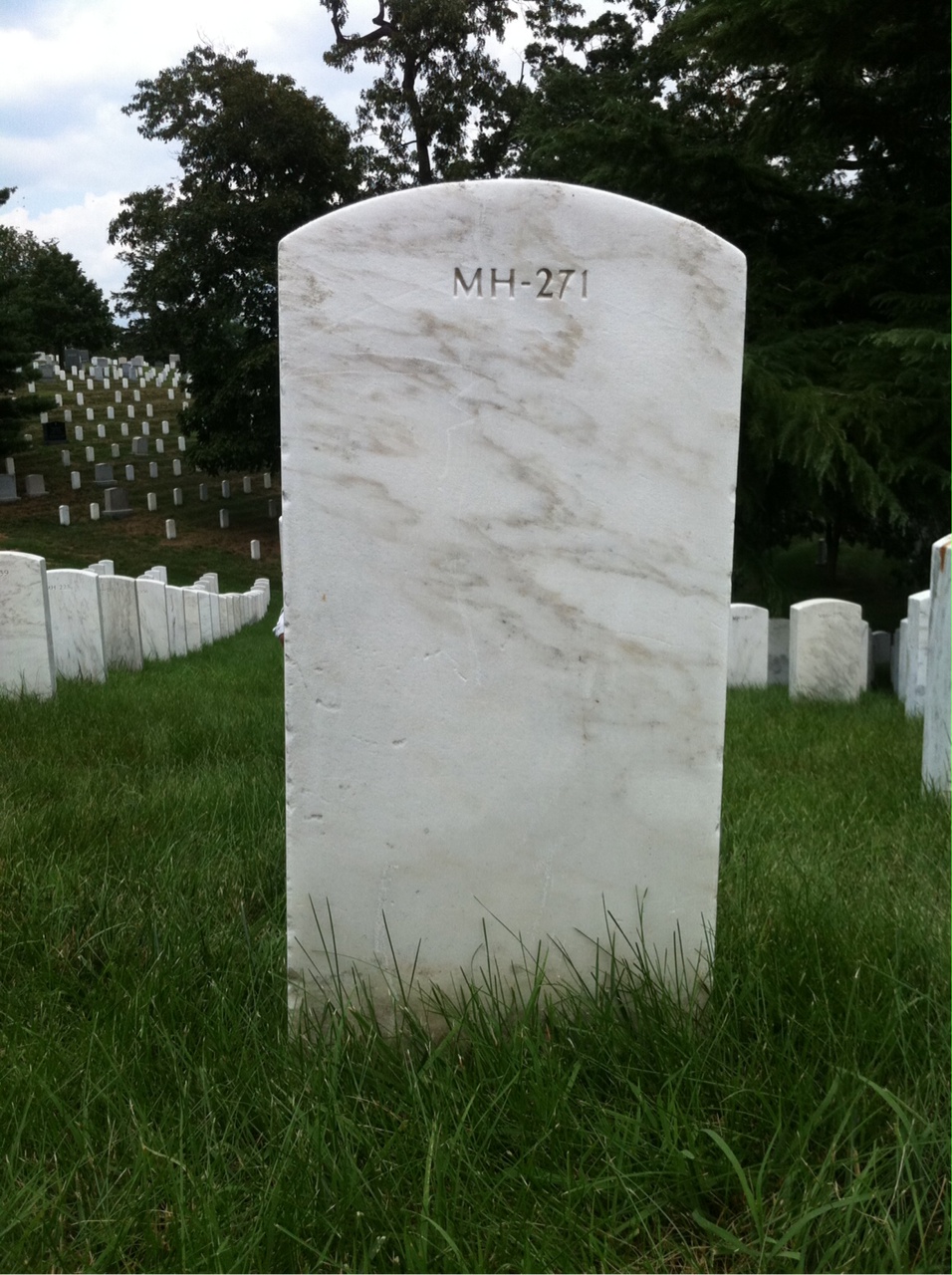 Back of headstone — Warren Anderson