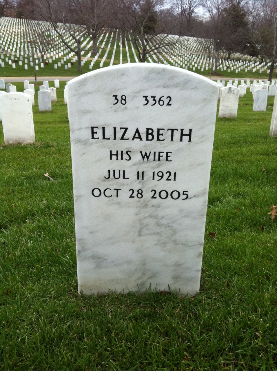 Back of headstone — Roger Dinterman