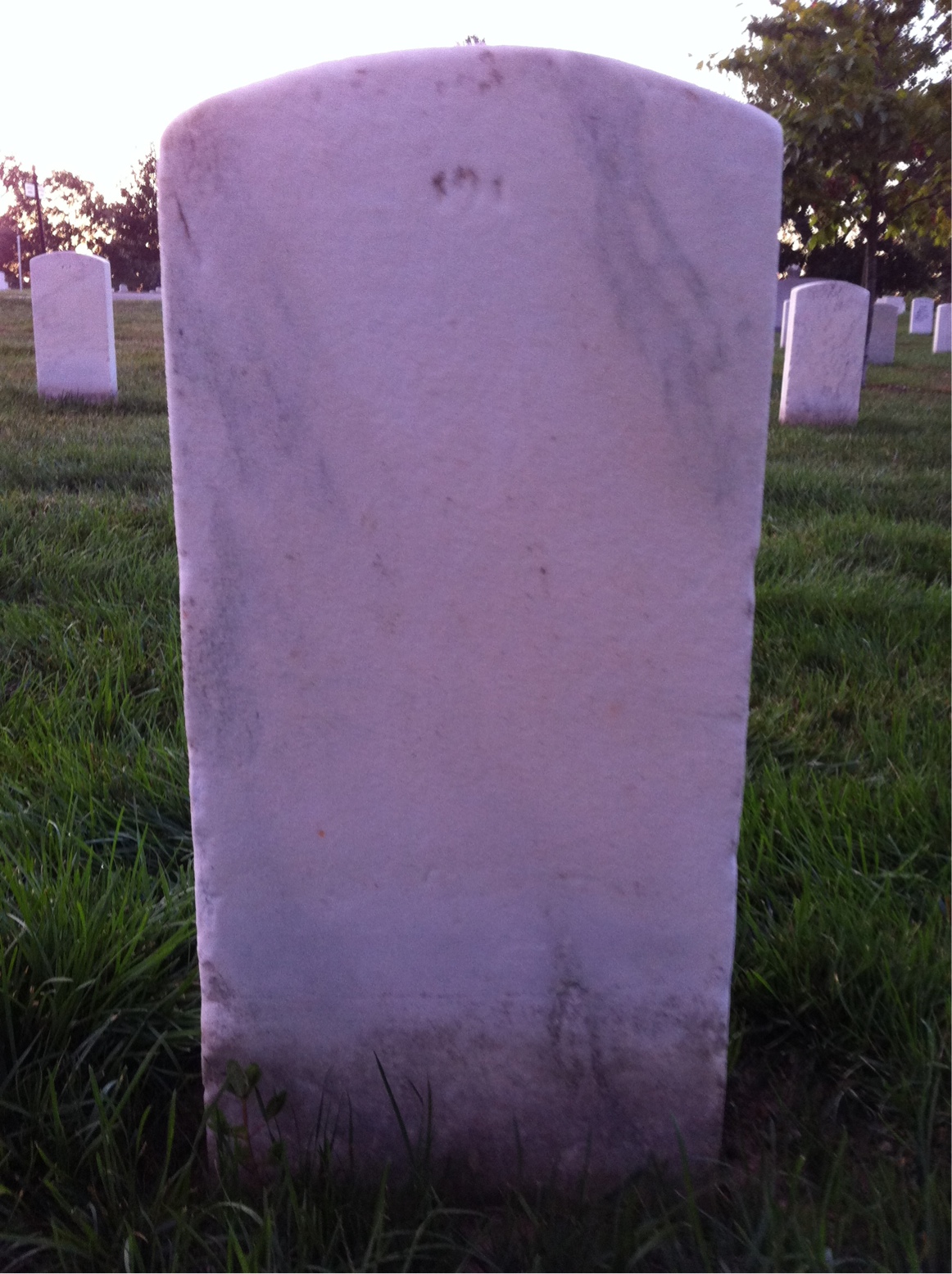 Back of headstone — Infant Son Monk