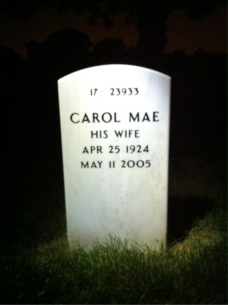 Back of headstone — Charles Scott