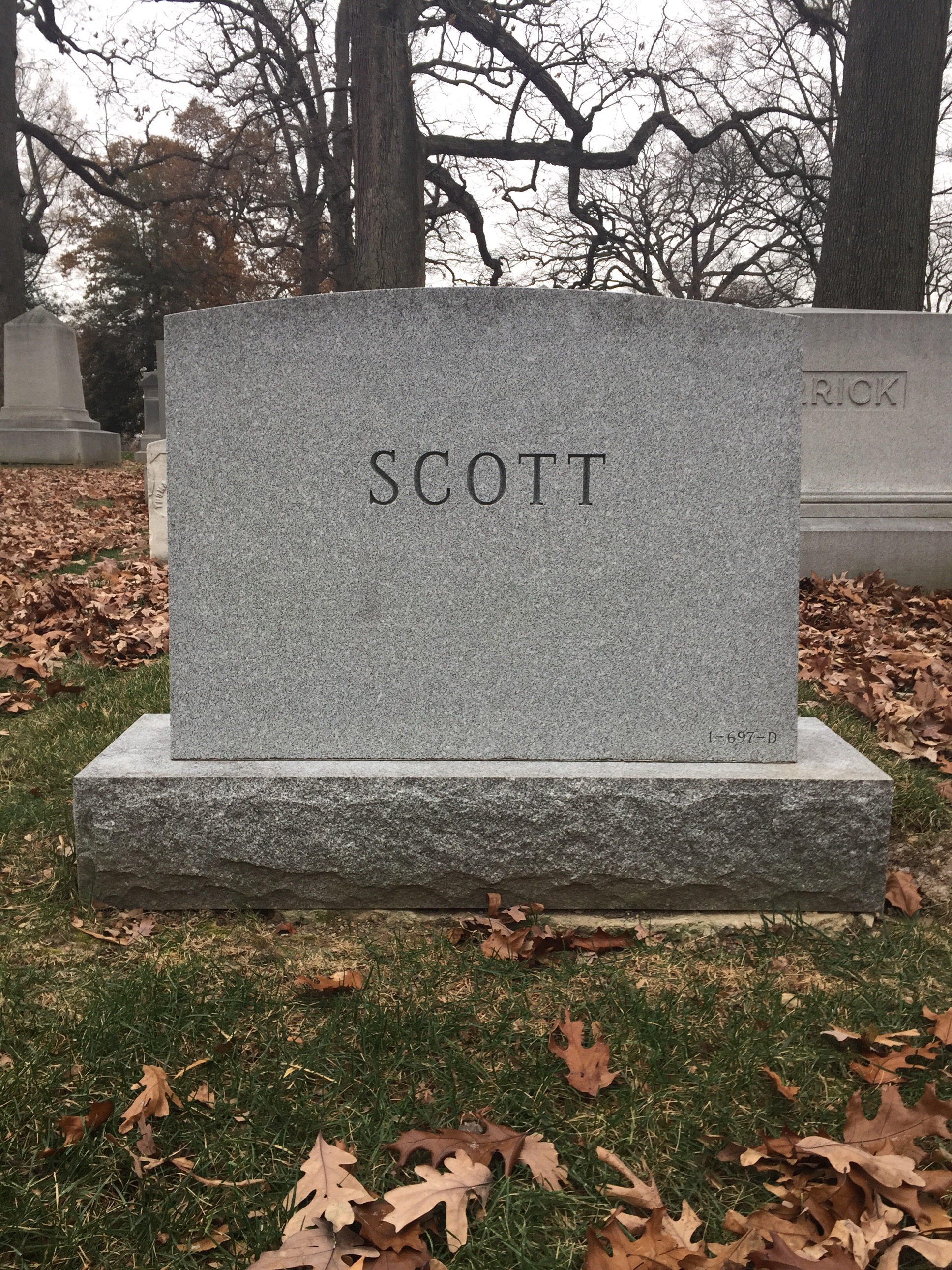 Back of headstone — Maylon Scott