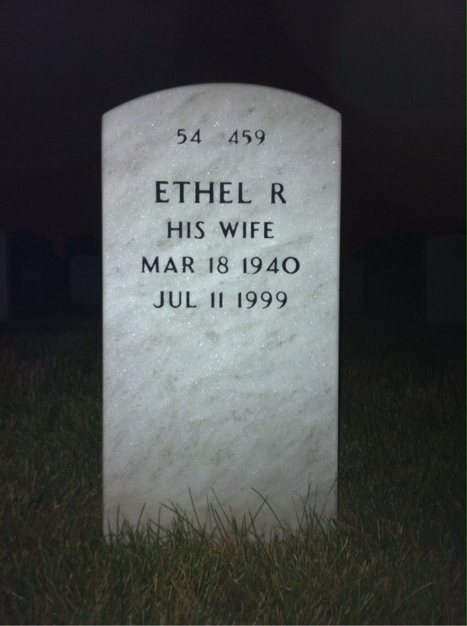 Back of headstone — Jack Hamrick