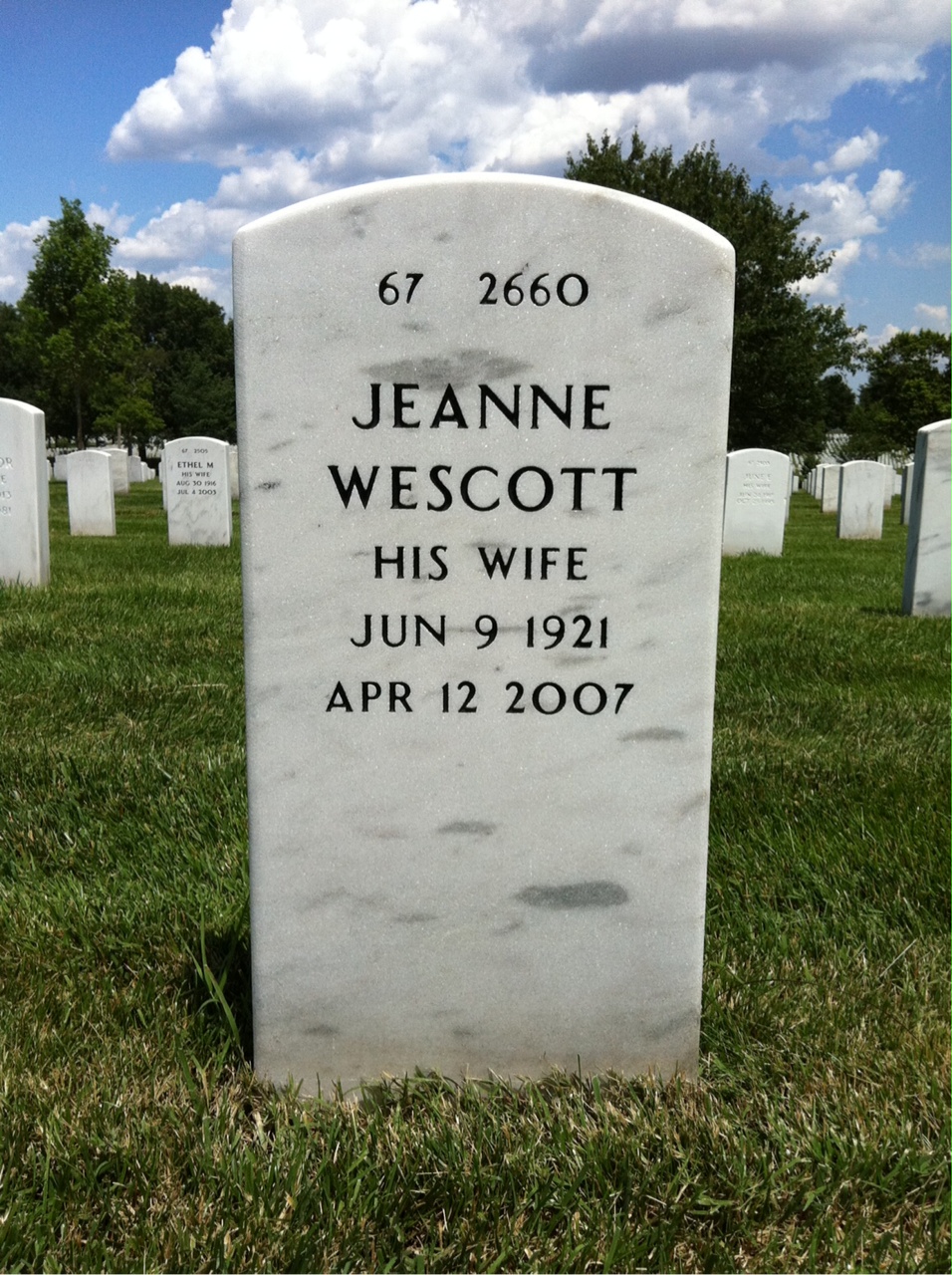 Back of headstone — Michael Conway