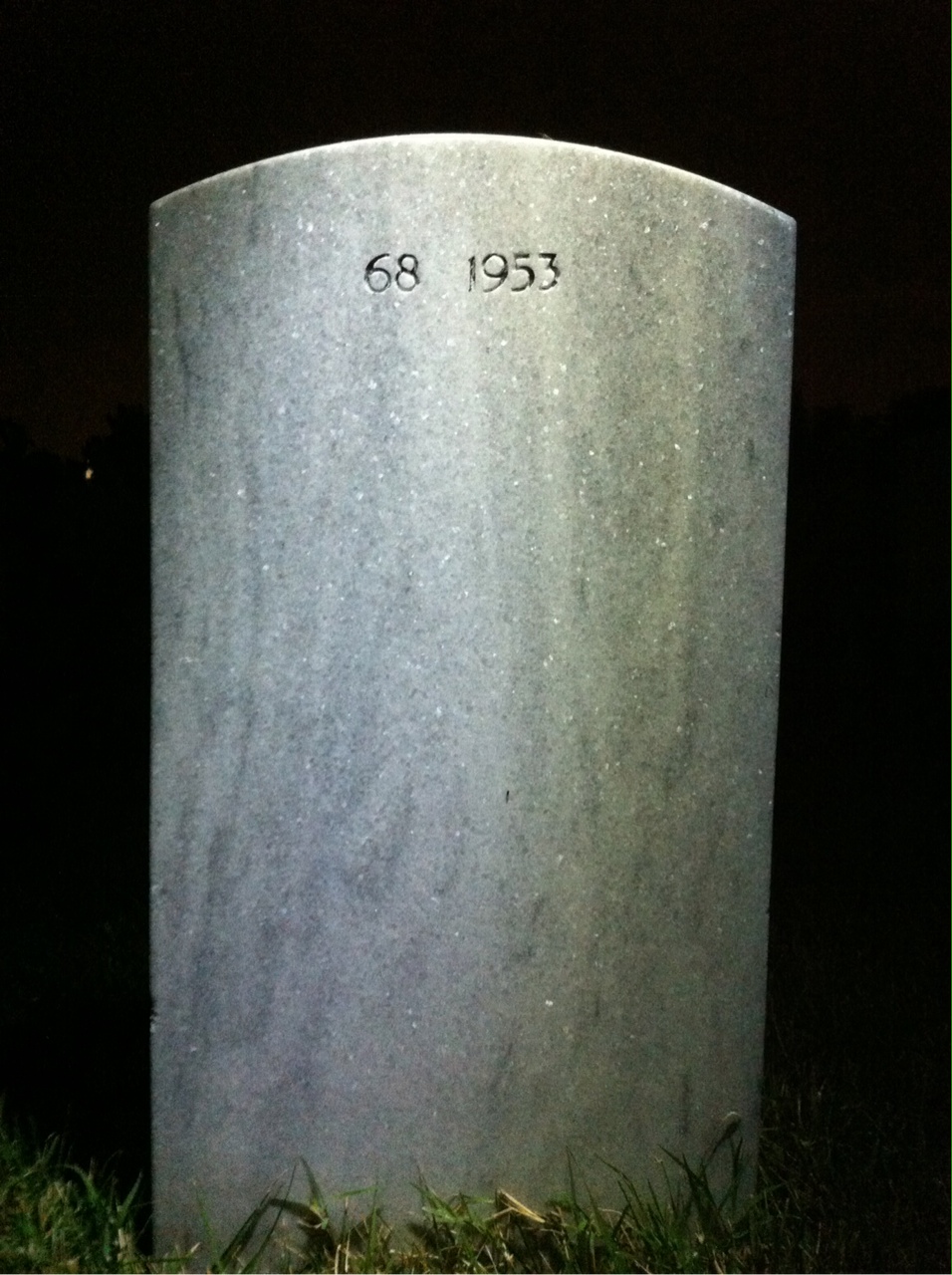 Back of headstone — Arthur Moore