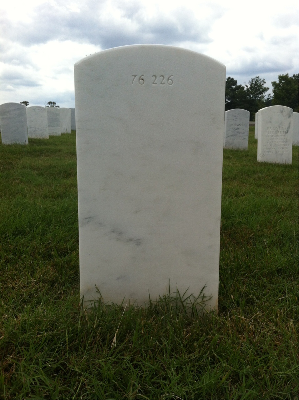 Back of headstone — Yolanda Overton