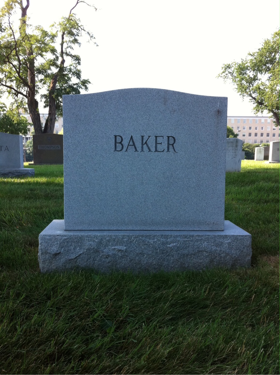 Back of headstone — Herschel Baker