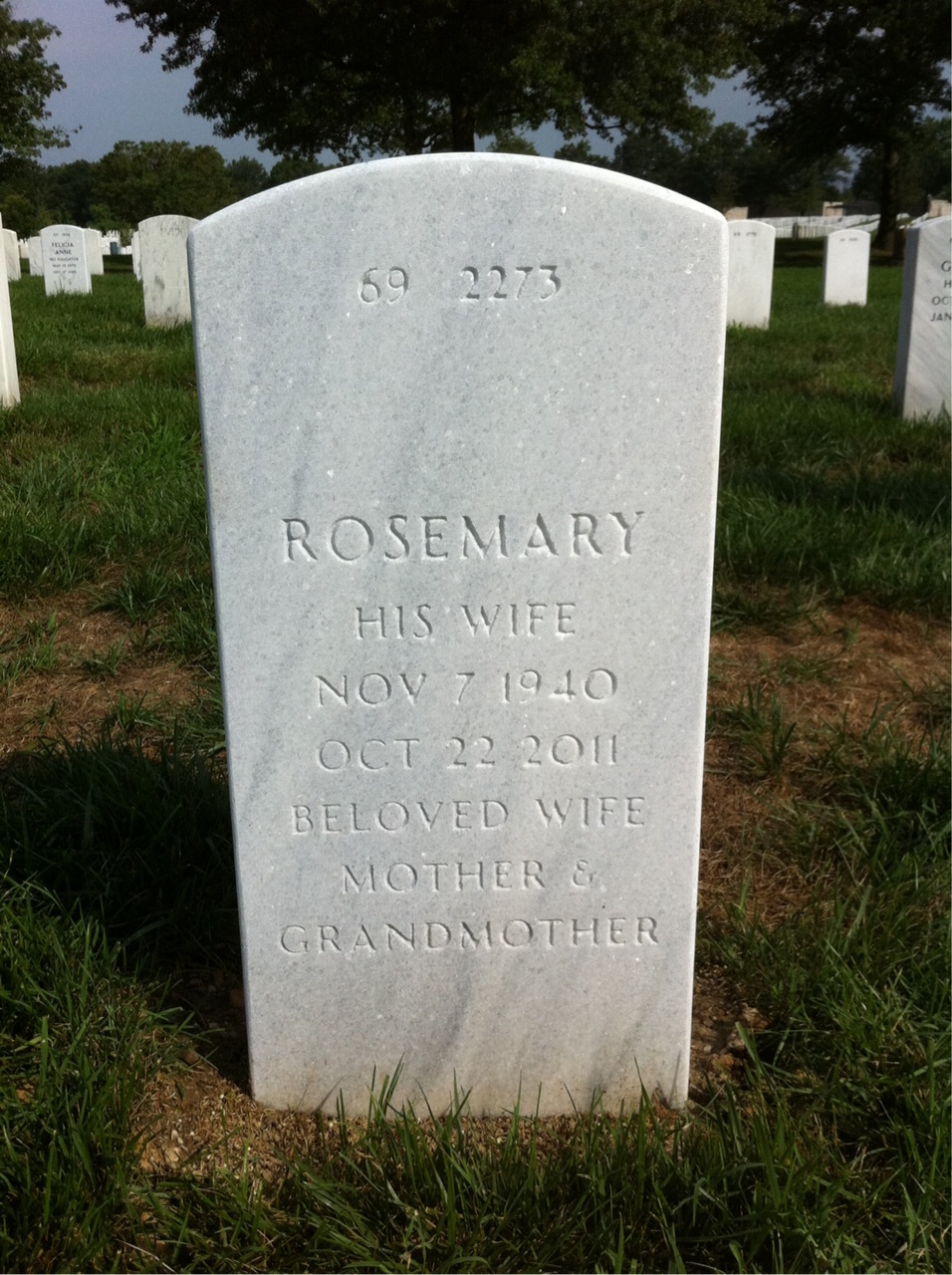 Back of headstone — Raymond Wilshere