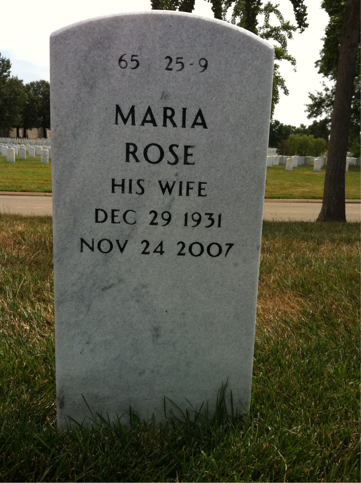 Back of headstone — Anthony Sutera