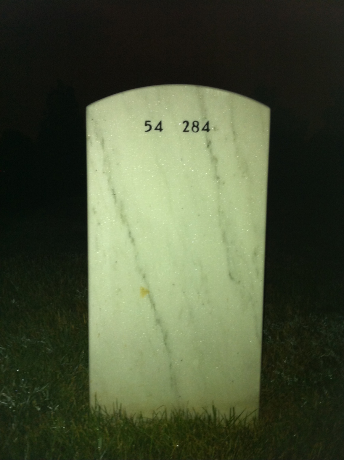 Back of headstone — Thomas Van Steenberg