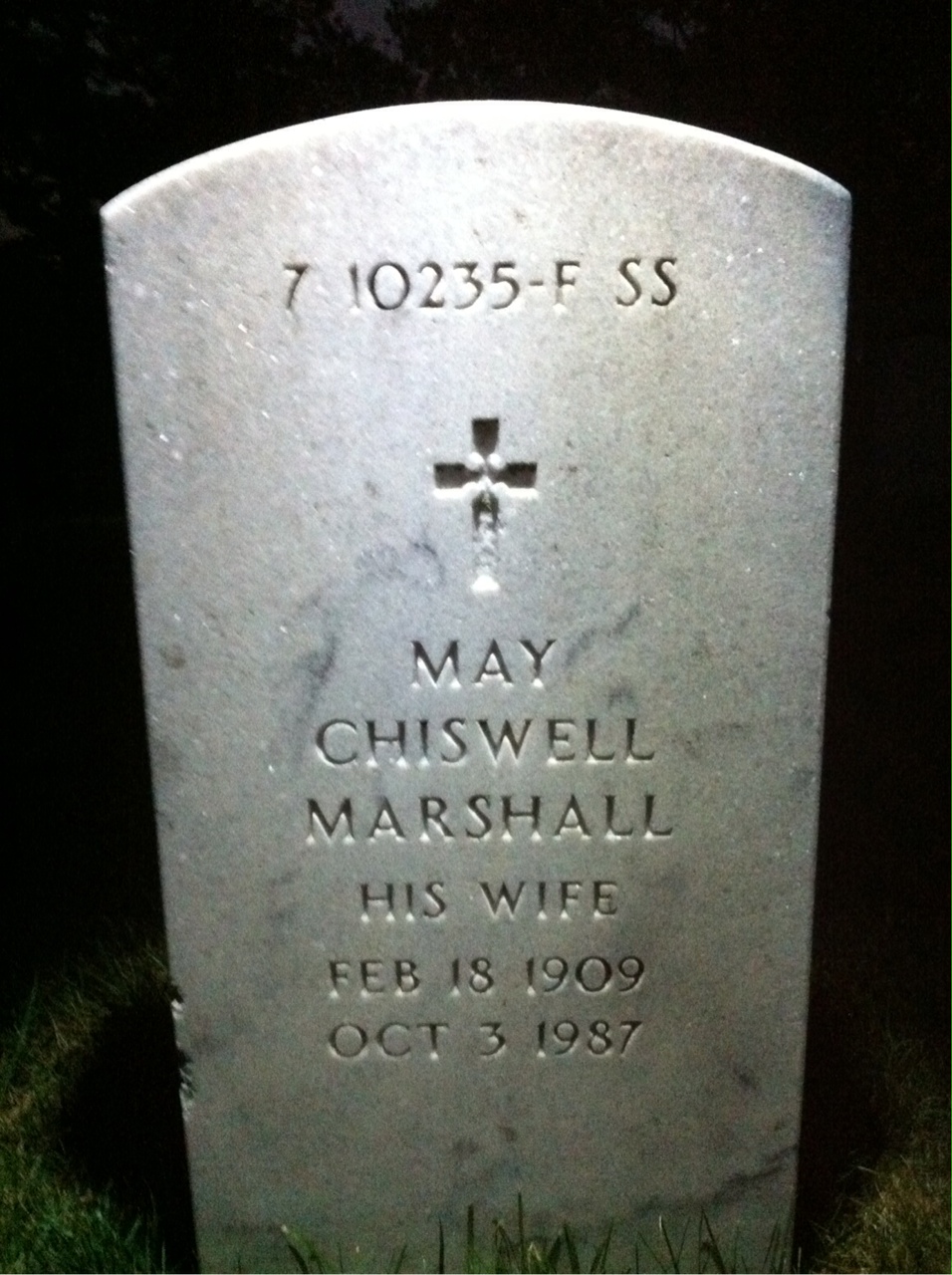 Back of headstone — William Anderson