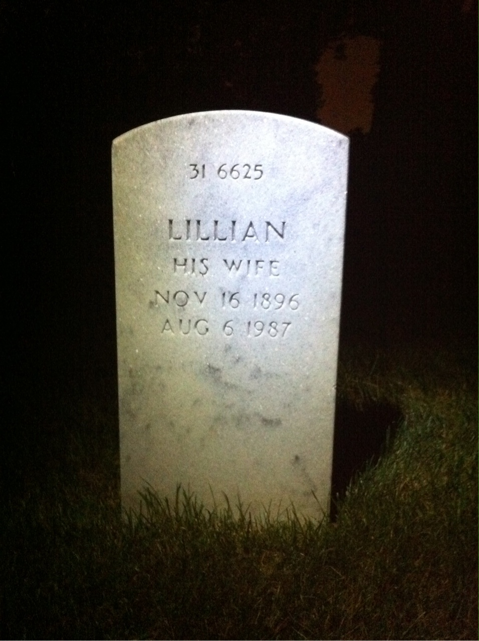 Back of headstone — George Mraz