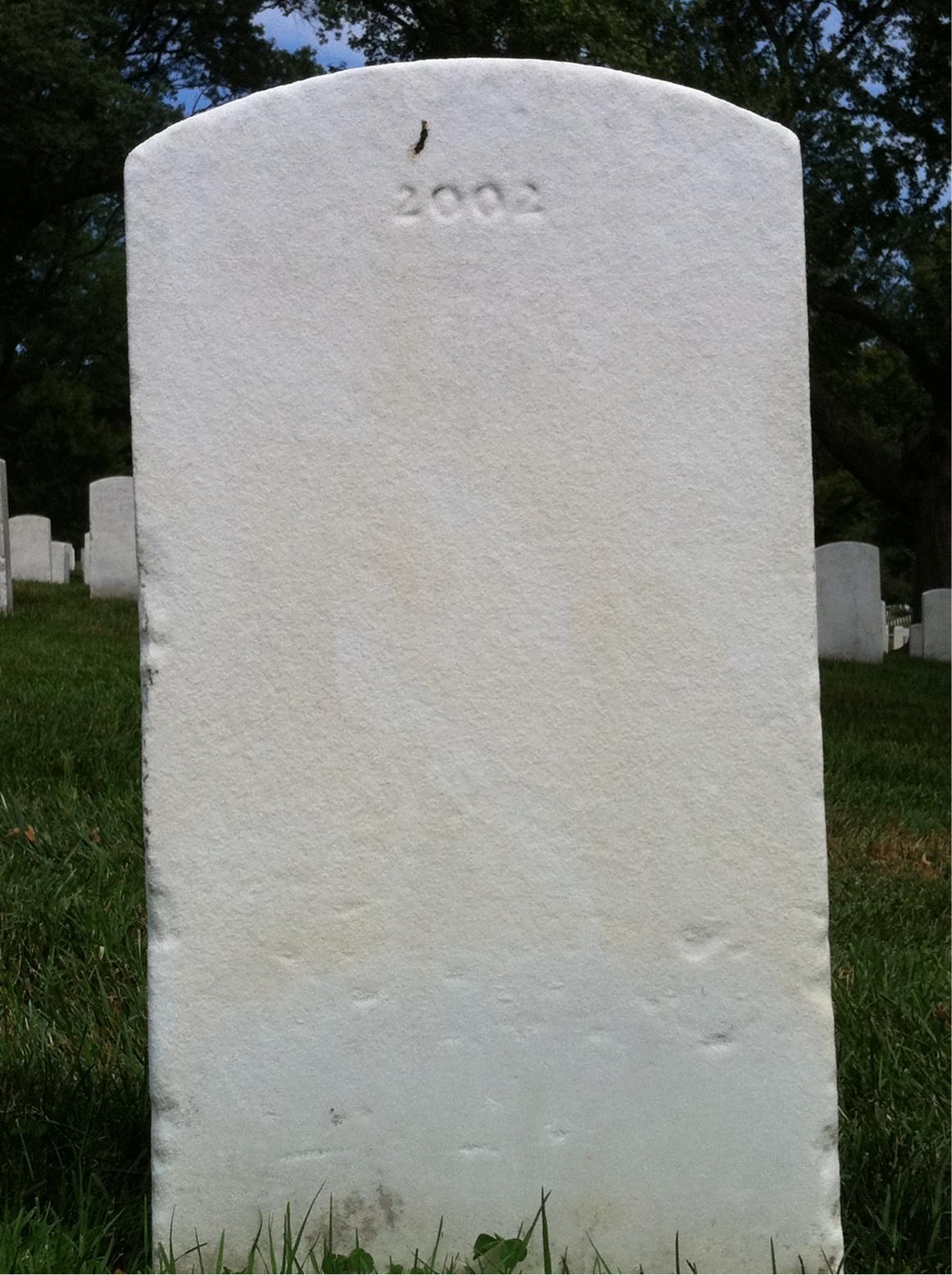 Back of headstone — Dewayne Milton