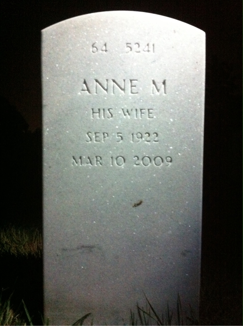 Back of headstone — Bernard Garhart