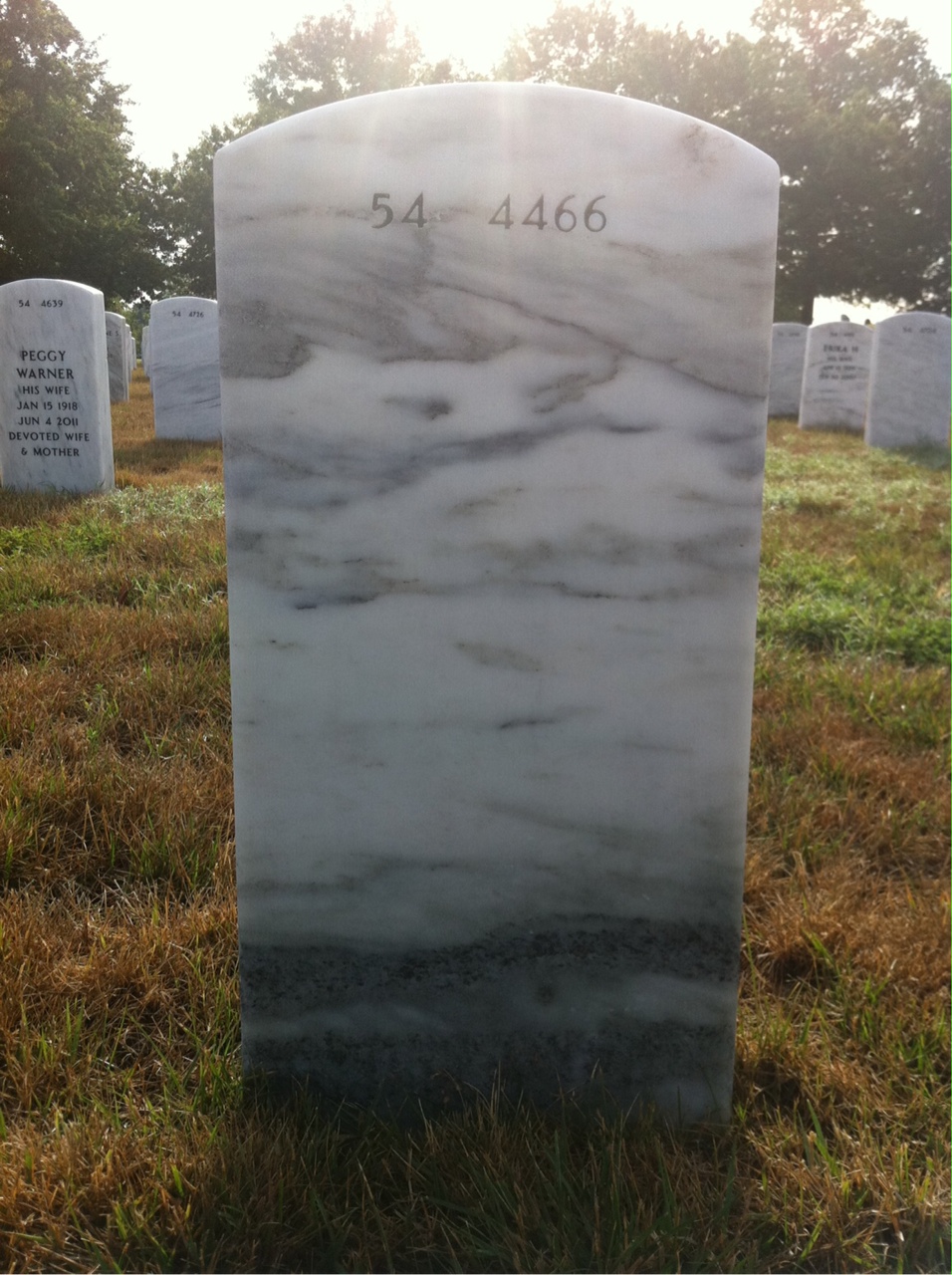 Back of headstone — Walter Mann