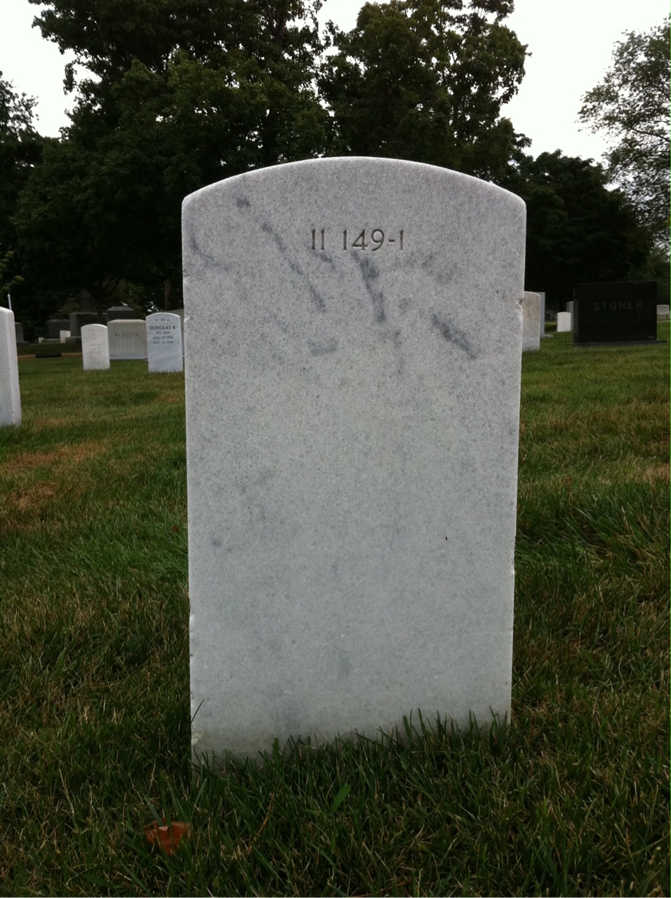 Back of headstone — William D Clark