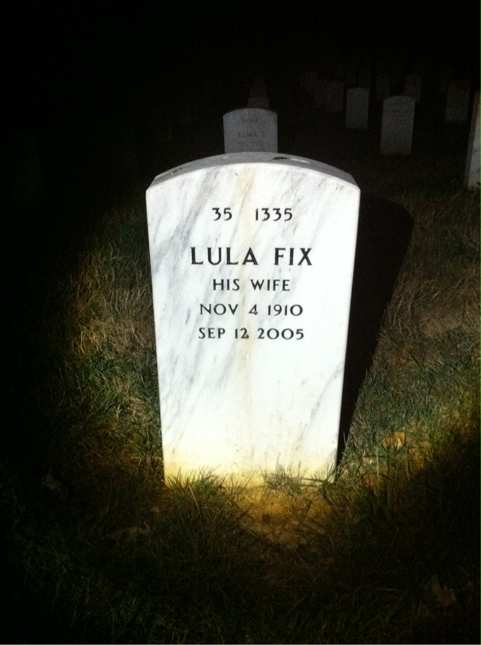 Back of headstone — John Tracy