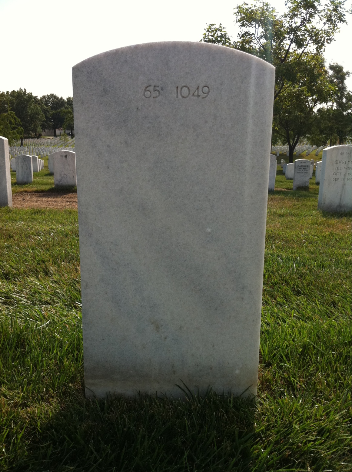 Back of headstone — Andre Acklin