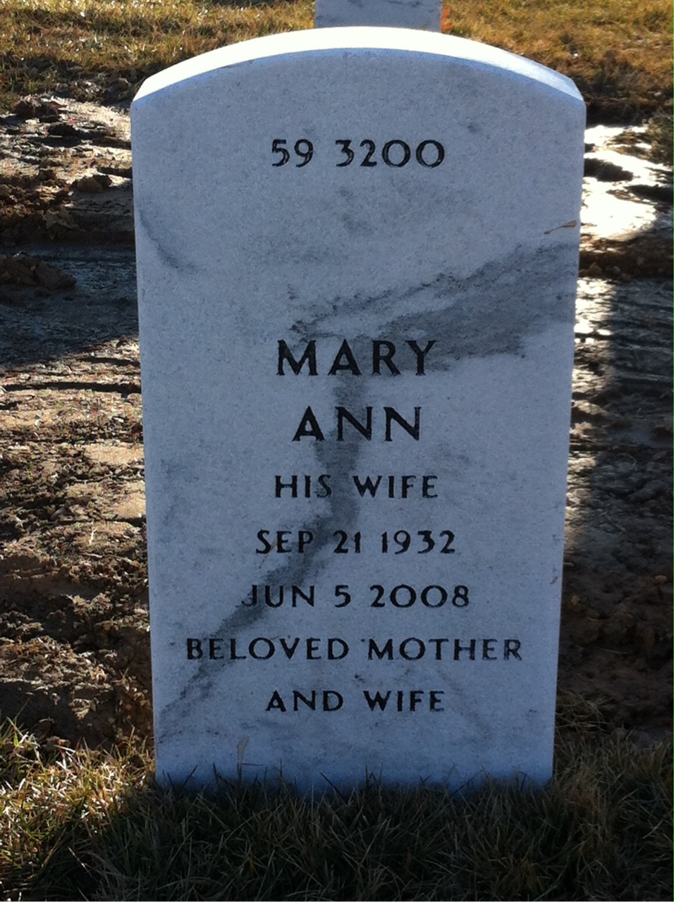 Back of headstone — William Morrison