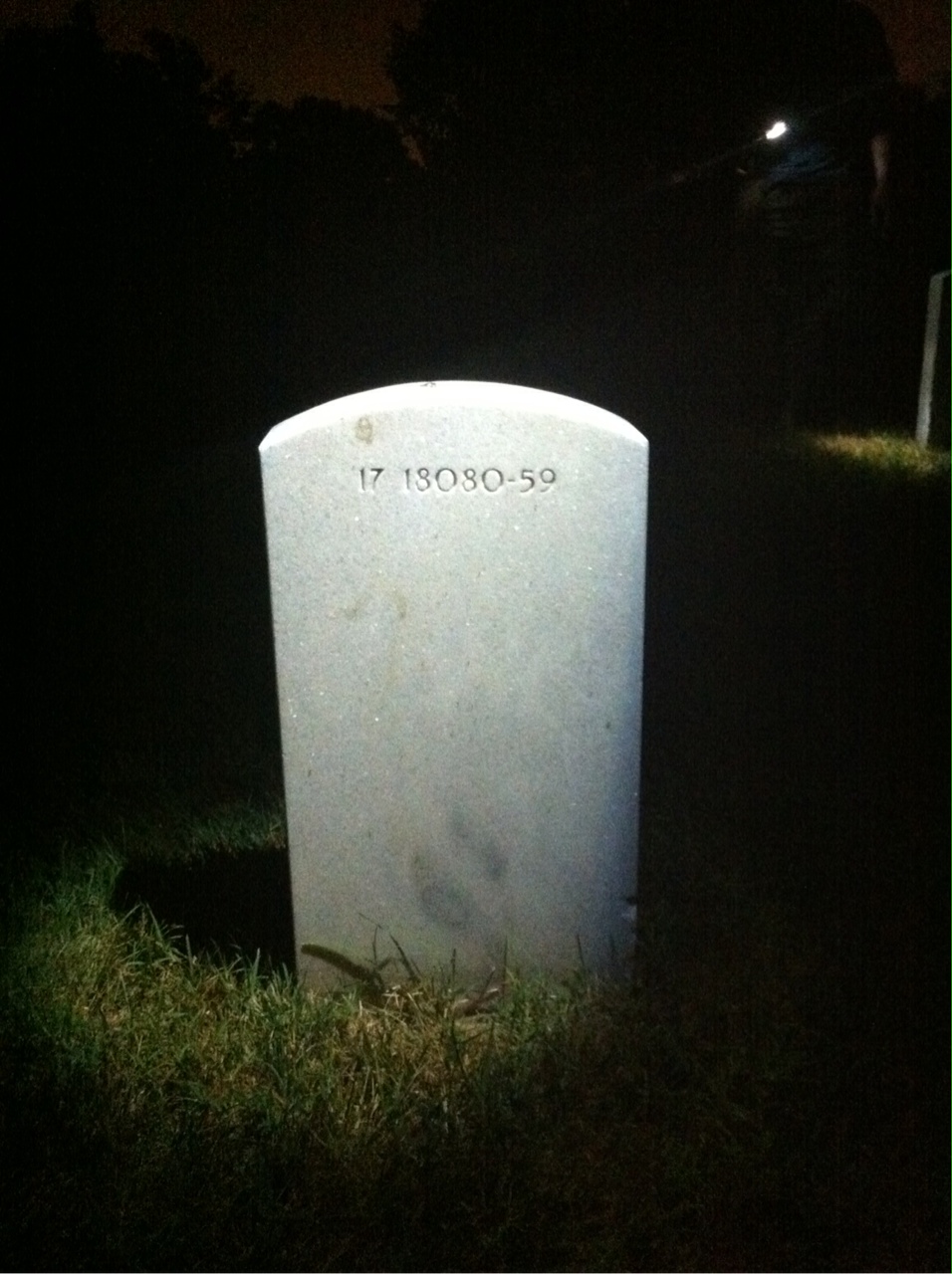 Back of headstone — Claude Moore