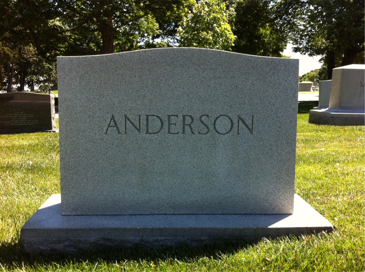 Back of headstone — Lillie Anderson