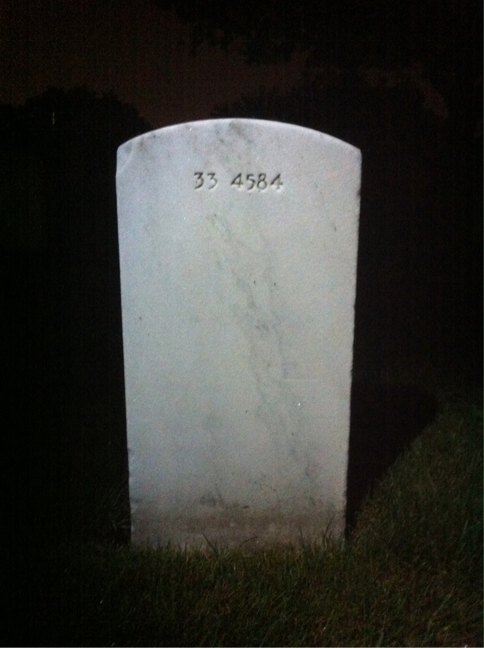 Back of headstone — Stewart Adams