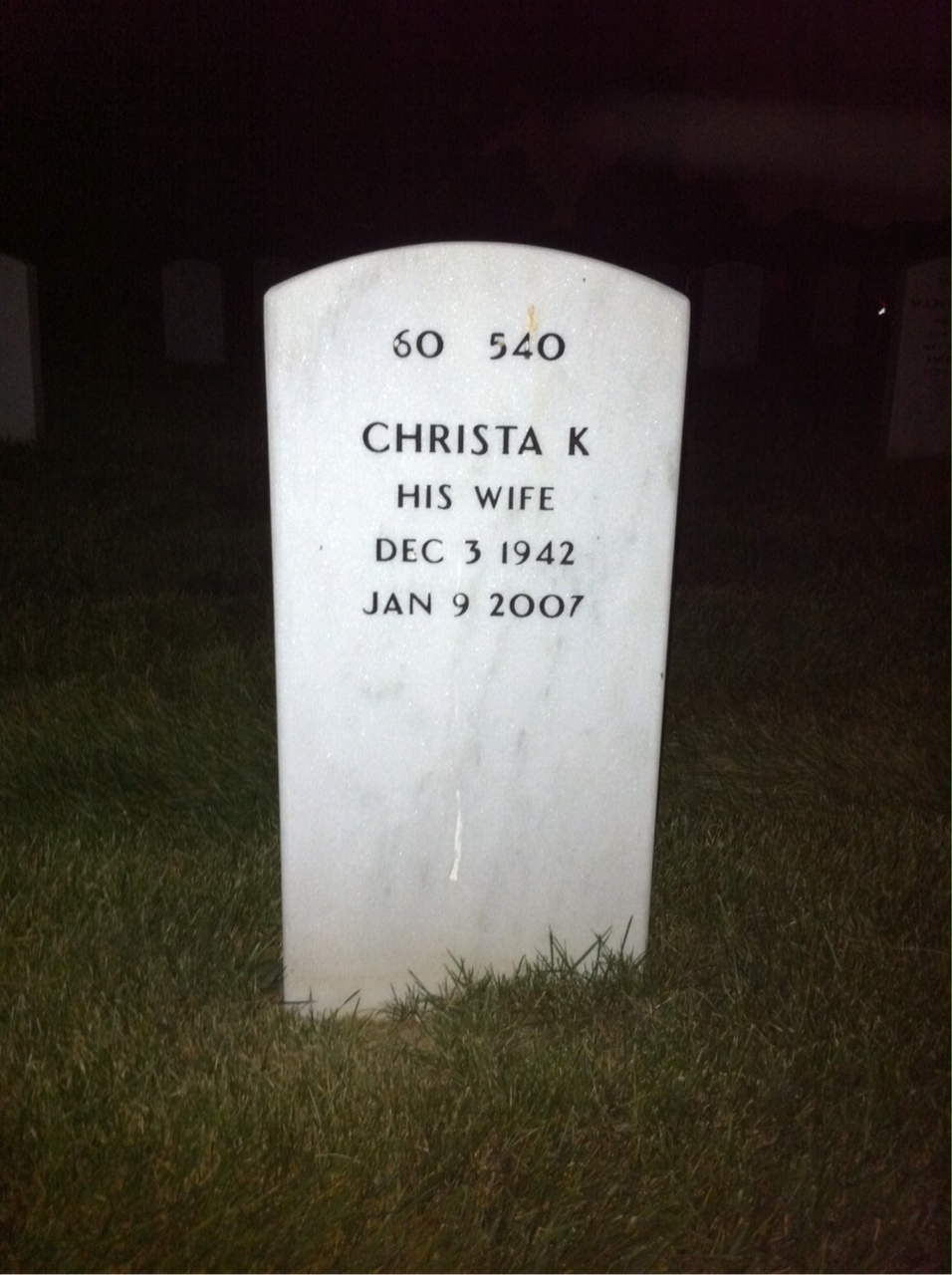 Back of headstone — Robert White